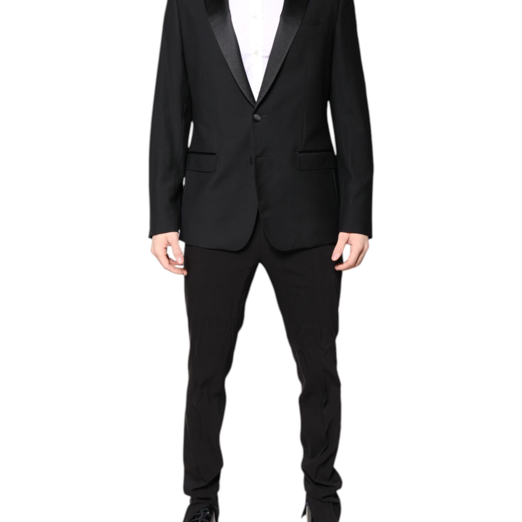 Dolce & Gabbana Black Wool Single Breasted Blazer Jacket