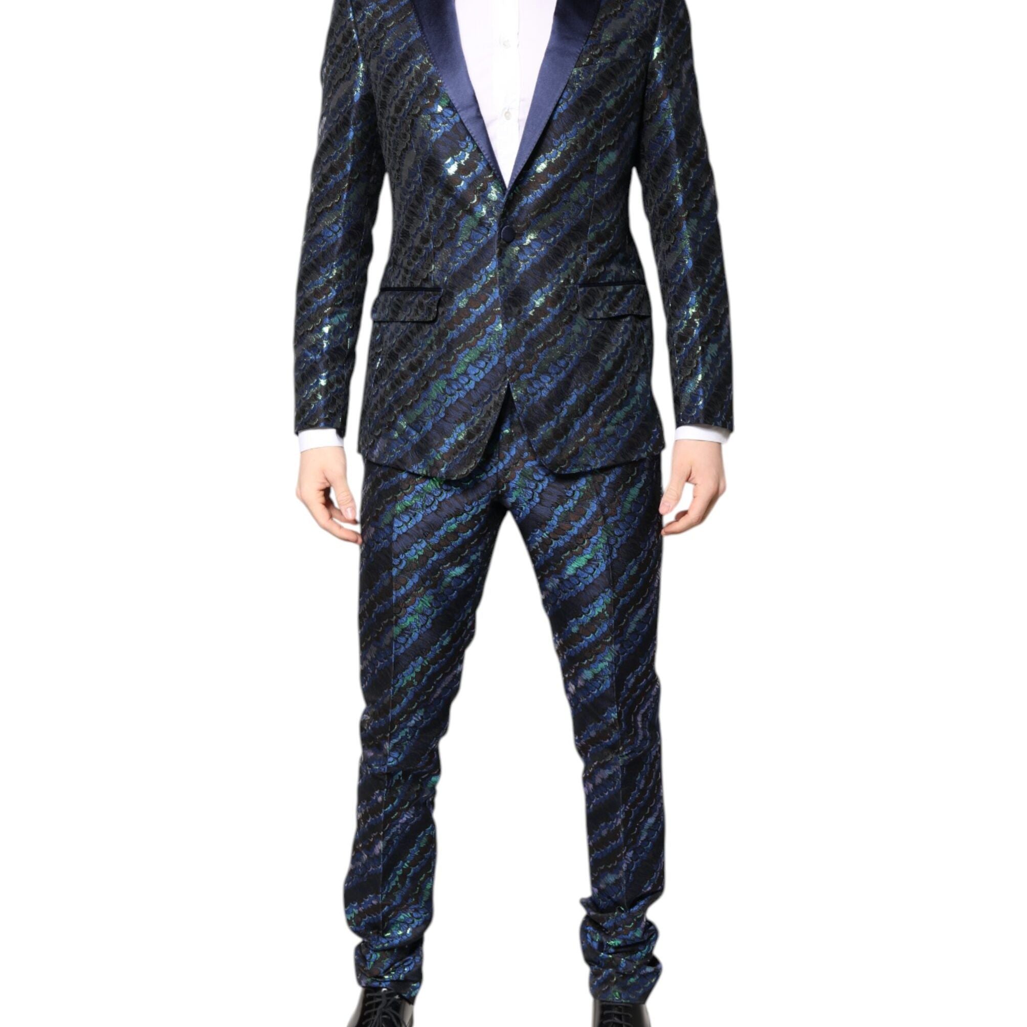 Dolce & Gabbana Multicolor Polyester Jacquard 2 Piece Suit