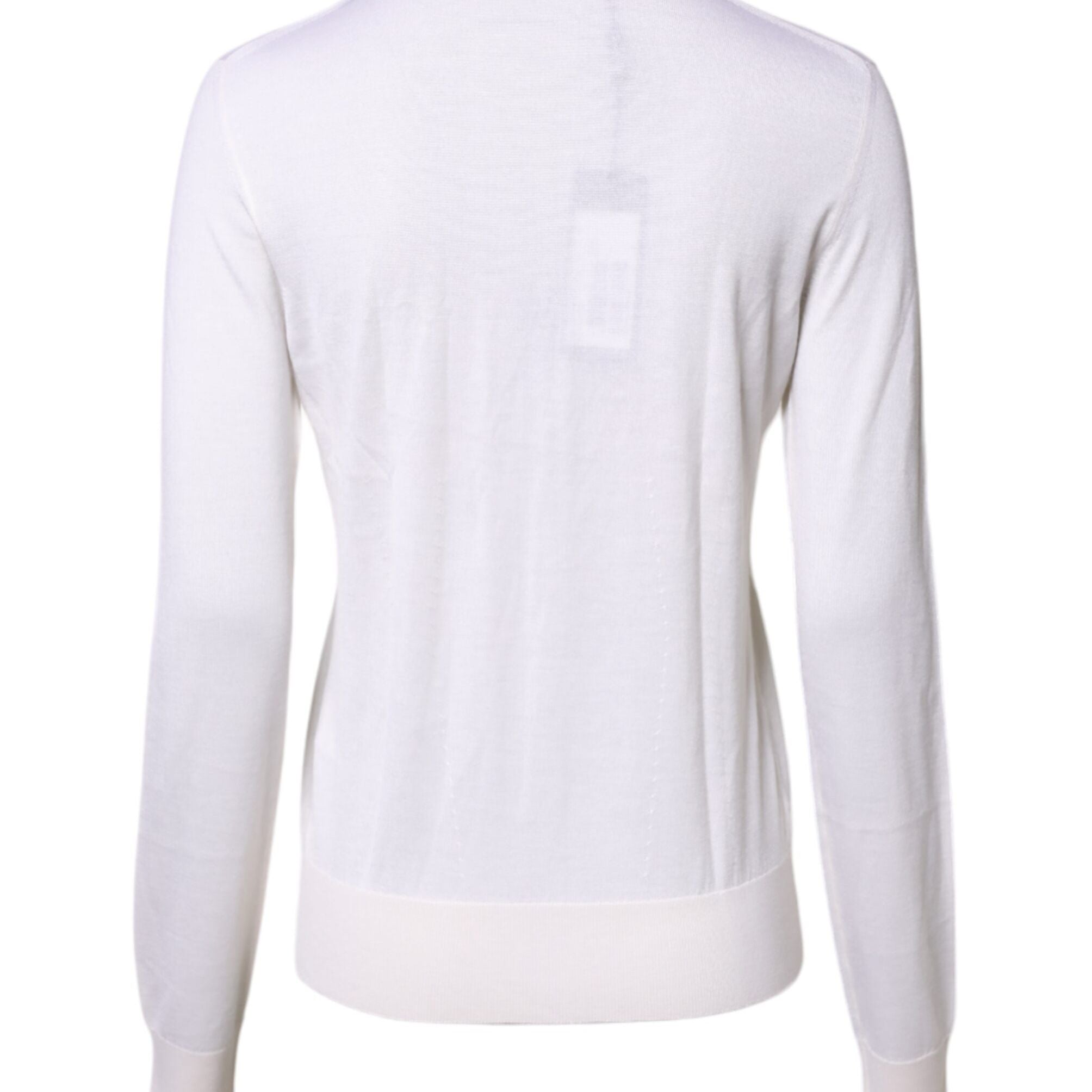 Dolce & Gabbana White Cashmere Crew Neck Top Cardigan Sweater