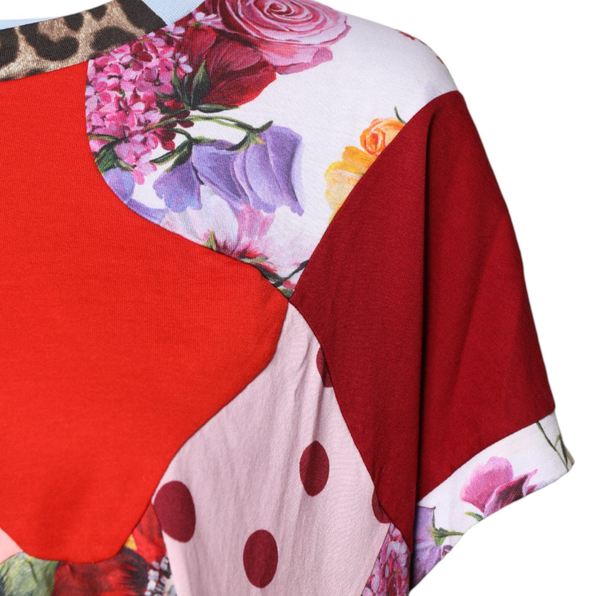 Dolce & Gabbana Multicolor Patchwork Short Sleeve Blouse Top