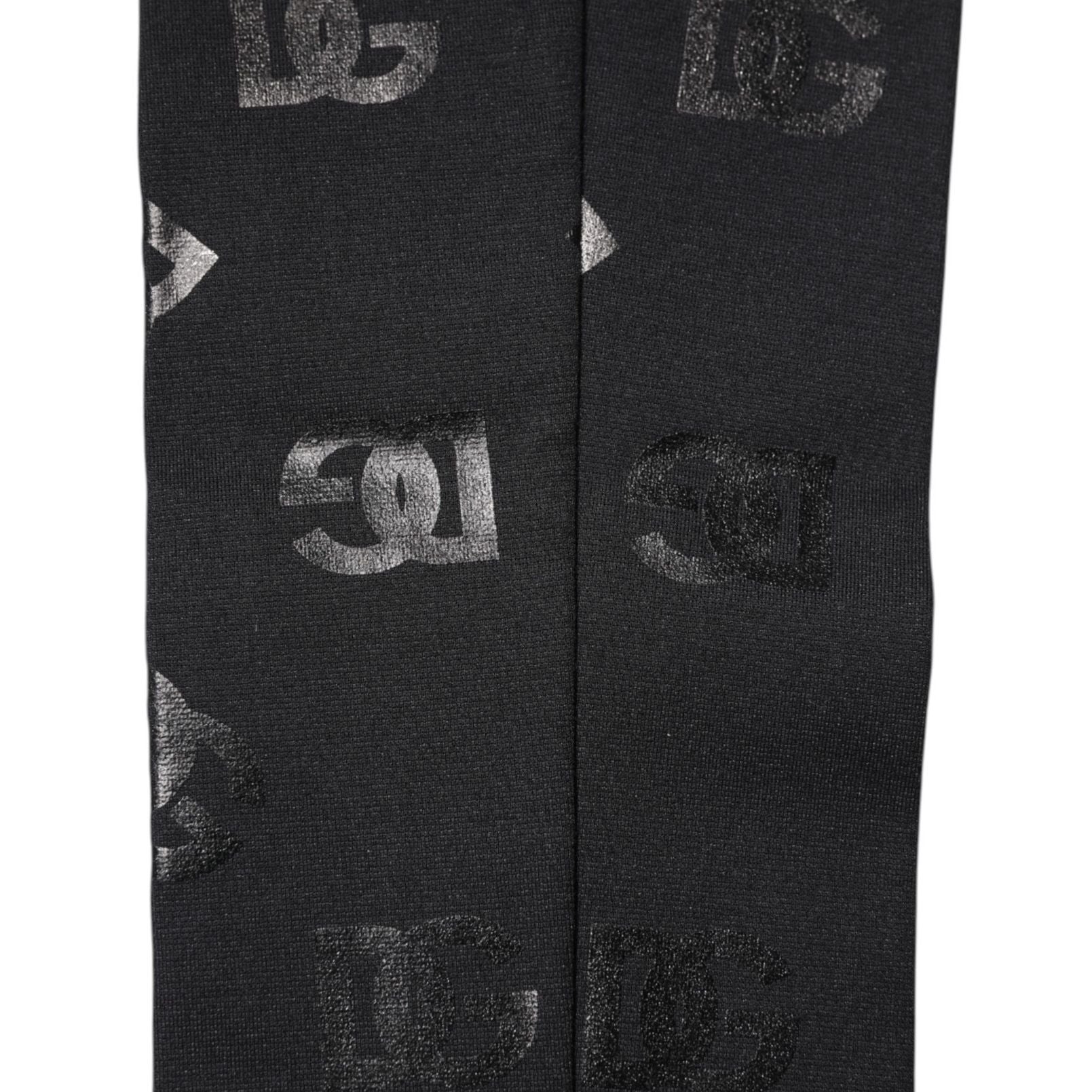 Dolce & Gabbana Black DG Logo Monogram Wool Stretch Arm Sleeves