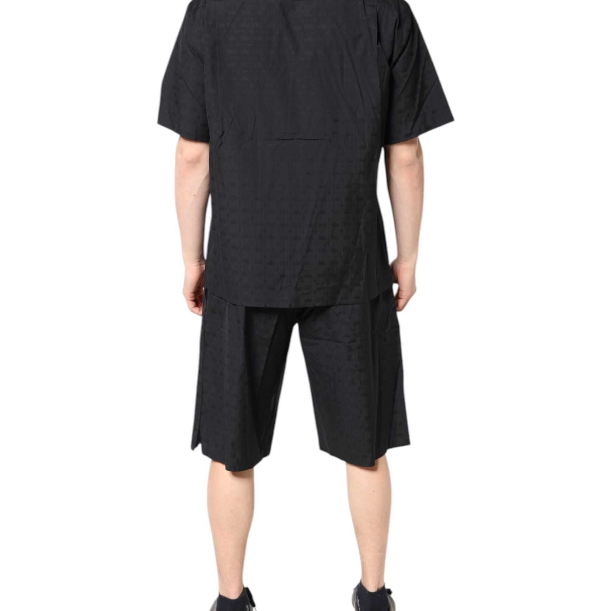 Dolce & Gabbana Black Cotton Men Pajama Set Sleepwear