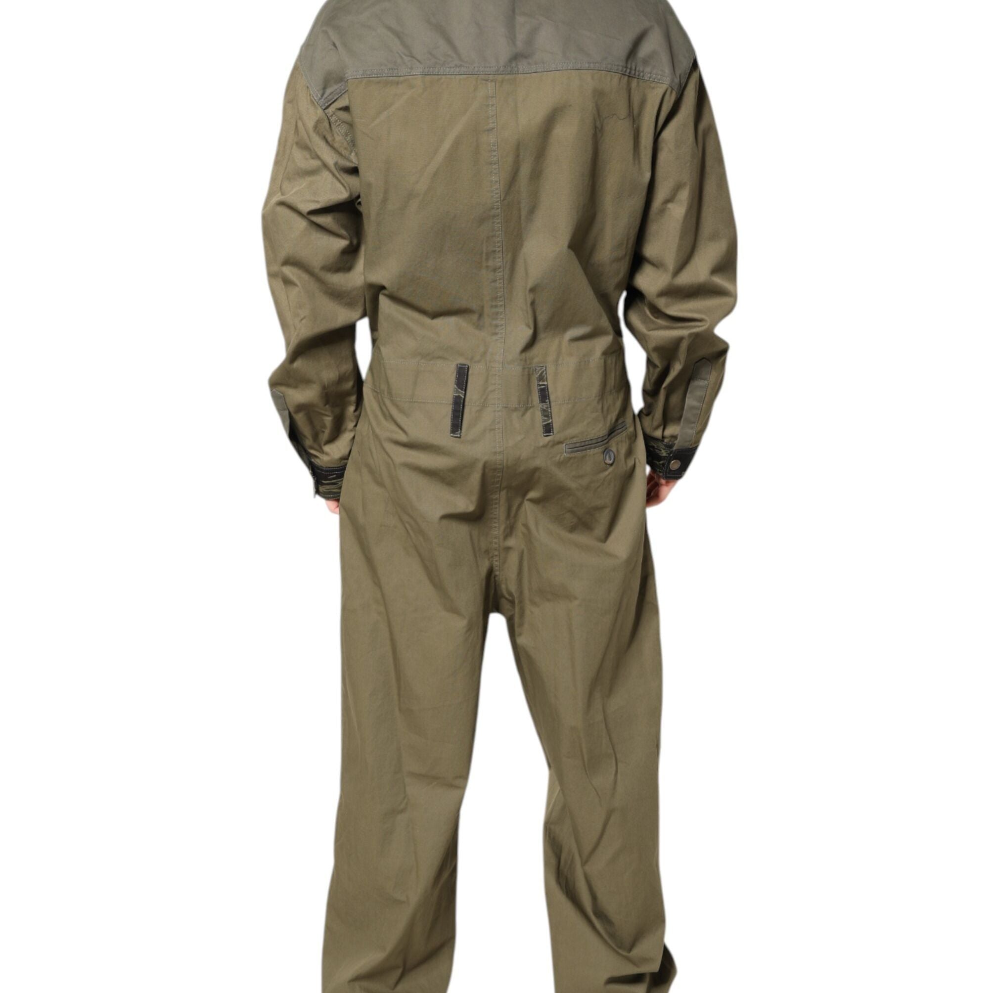 Dolce & Gabbana Brown Cotton Stretch Shirt Pants Casual Set
