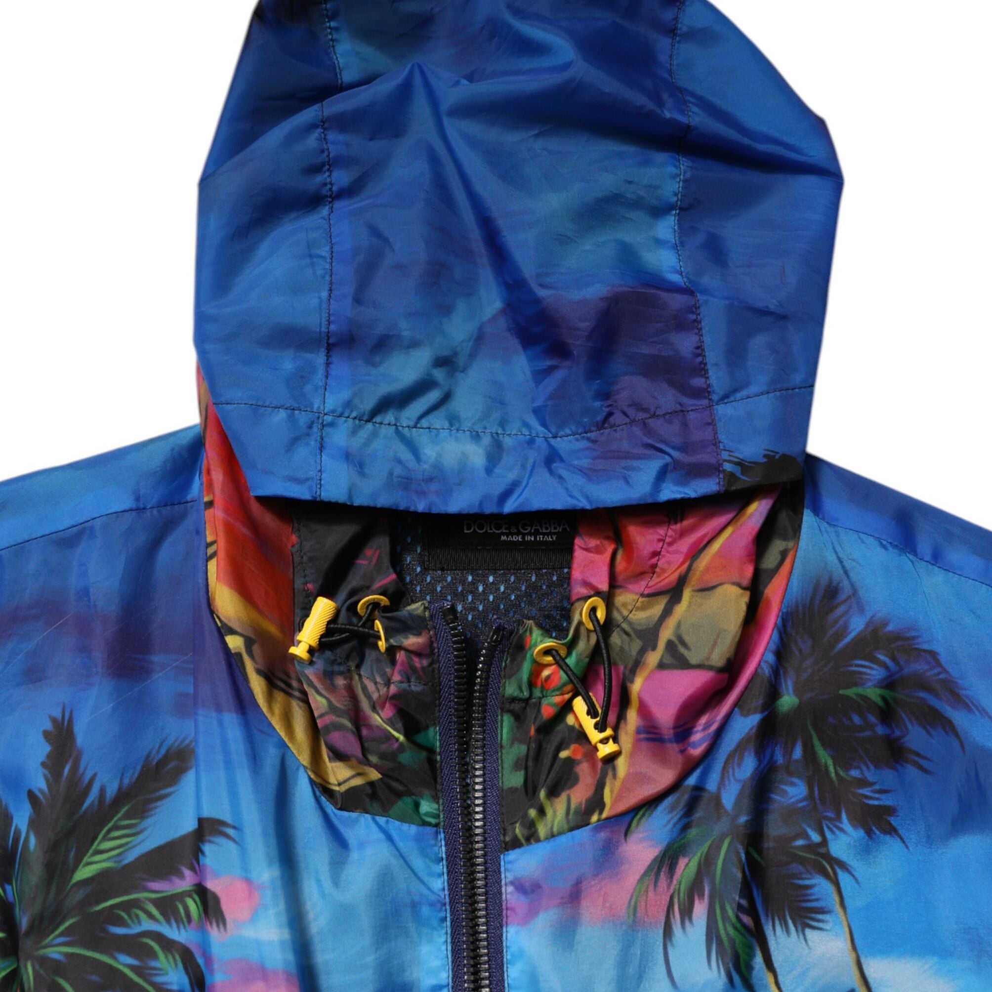 Dolce & Gabbana Multicolor Print Hooded Windbreaker Jacket