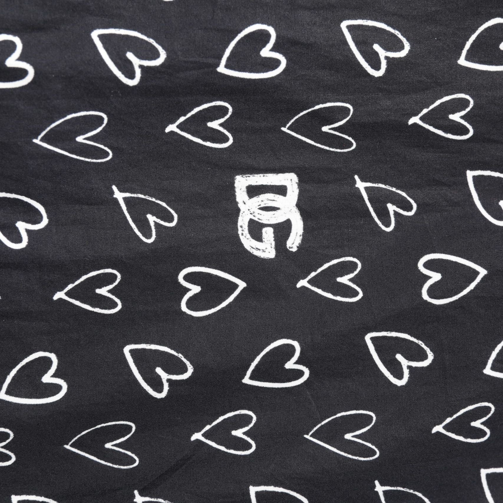 Dolce & Gabbana Black Heart Print Hooded Windbreaker Jacket