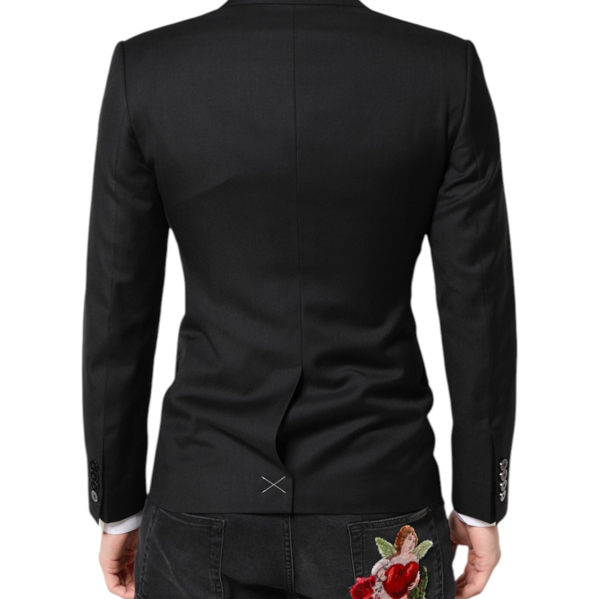 Dolce & Gabbana Black MARTINI Double Breasted Coat Blazer