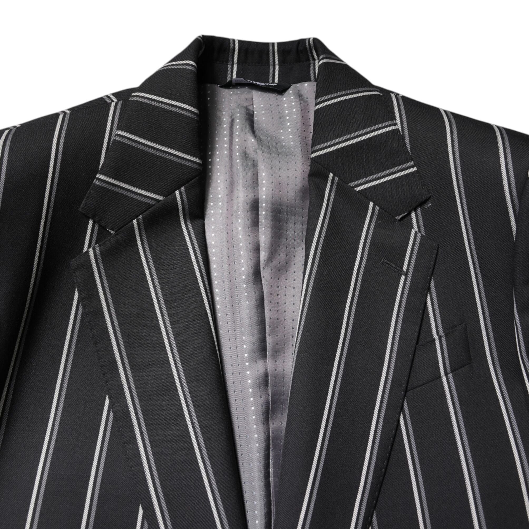 Dolce & Gabbana Black Striped SICILIA Formal 2 Piece Suit