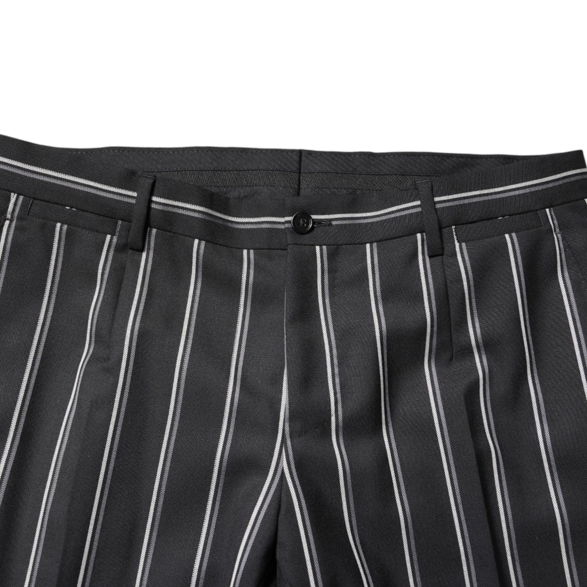 Dolce & Gabbana Black Striped SICILIA Formal 2 Piece Suit