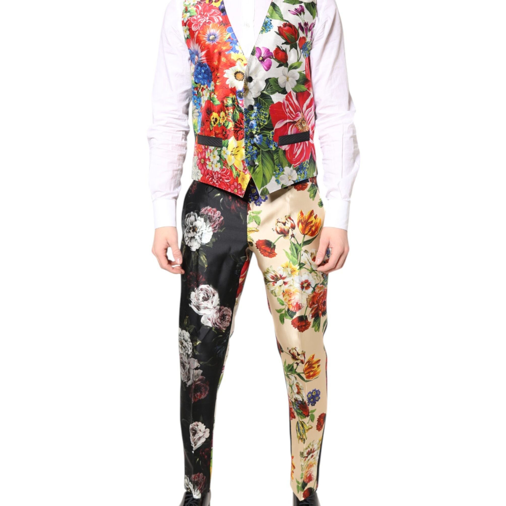 Dolce & Gabbana Multicolor Floral SICILIA Silk 3 Piece Suit