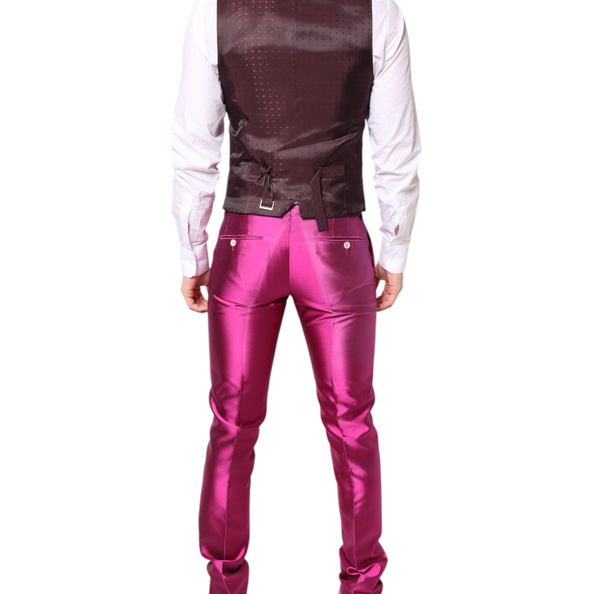 Dolce & Gabbana Pink SICILIA Double Breasted 3 Piece Suit