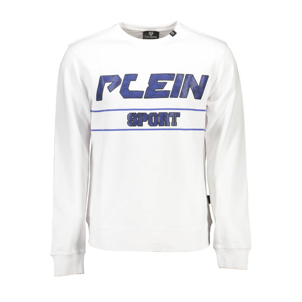Plein Sport Bianco Cotton Men Sweatshirt