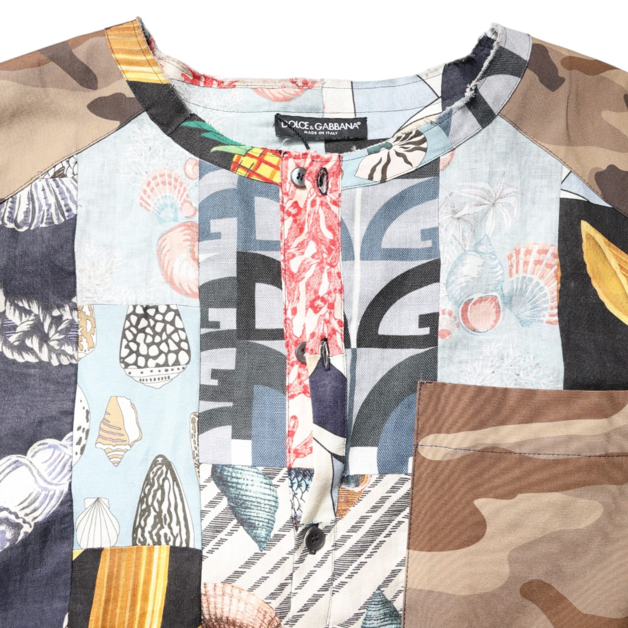 Dolce & Gabbana Multicolor Patchwork Short Sleeves Shirt