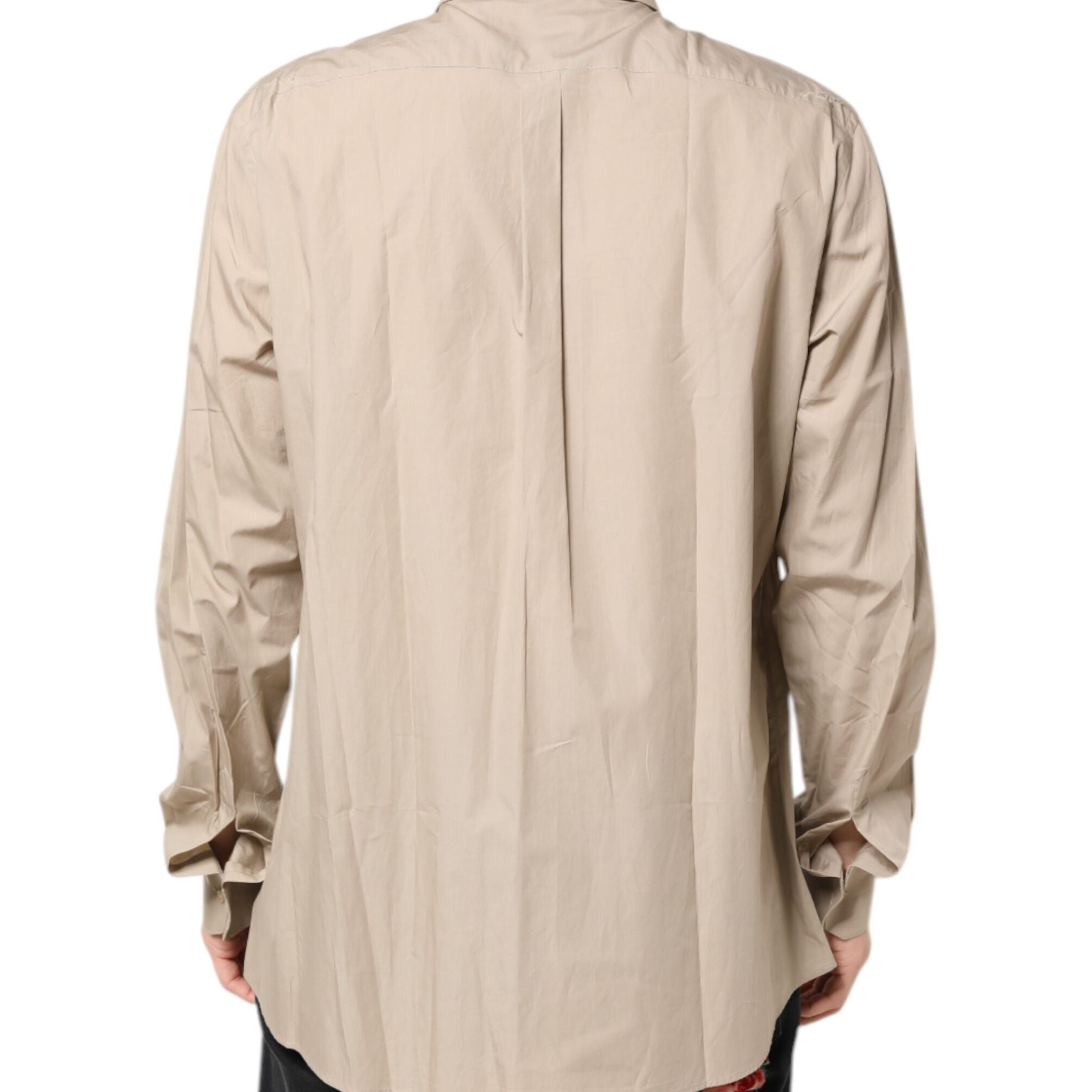 Dolce & Gabbana Beige Pin Up Print MARTINI Men Casual Shirt