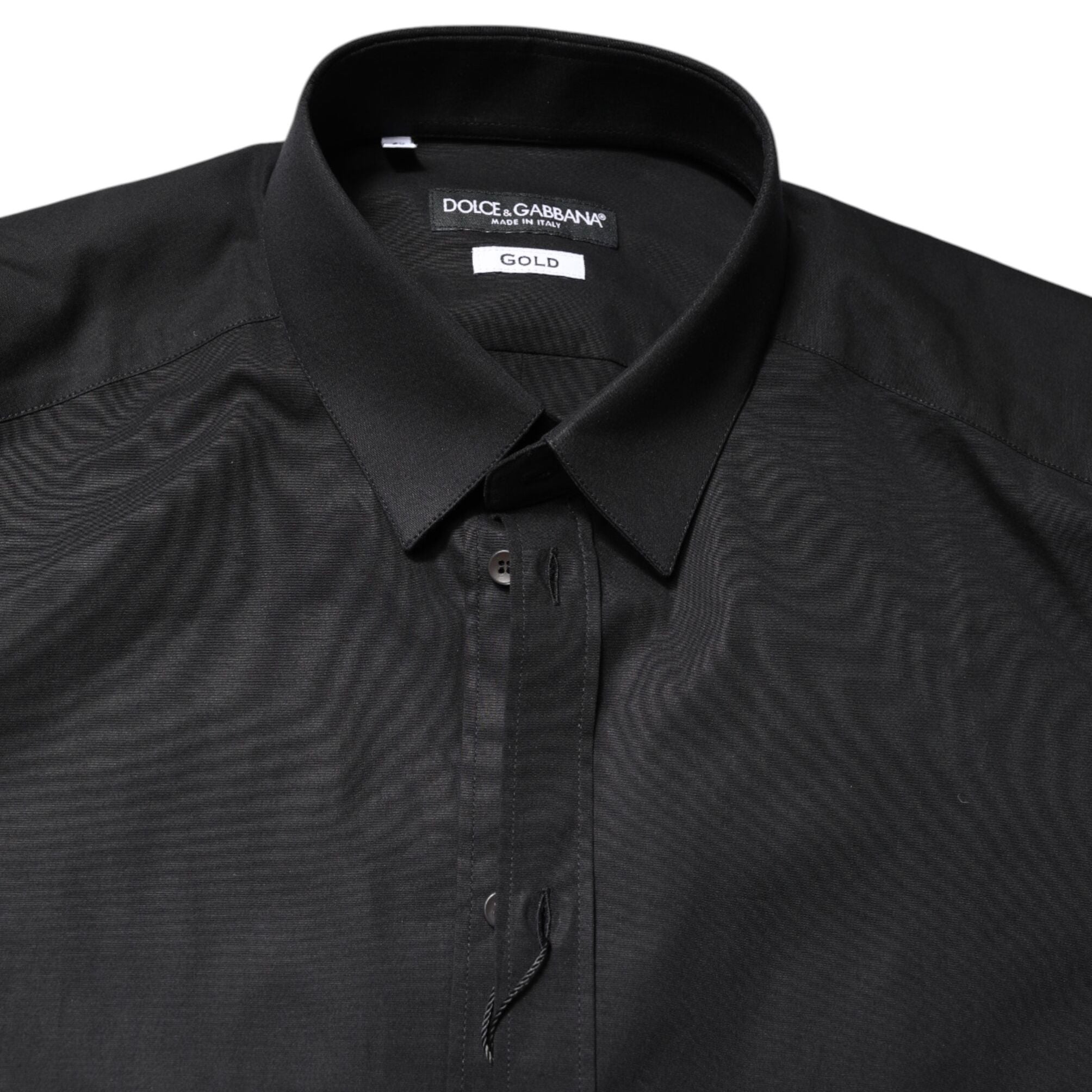 Dolce & Gabbana Black GOLD Cotton Long Sleeves Dress Shirt