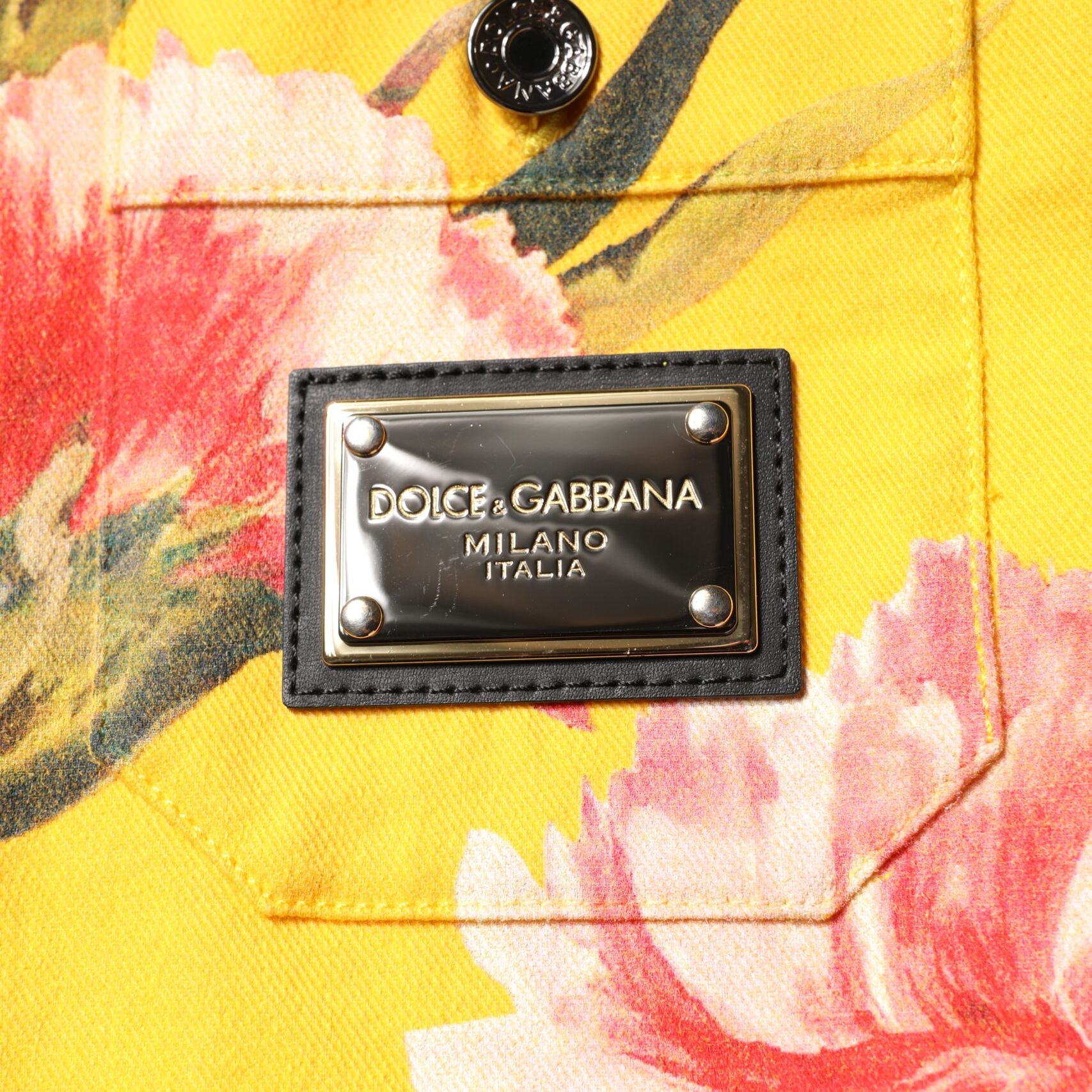 Dolce & Gabbana Yellow Floral Men Button Down Casual Shirt