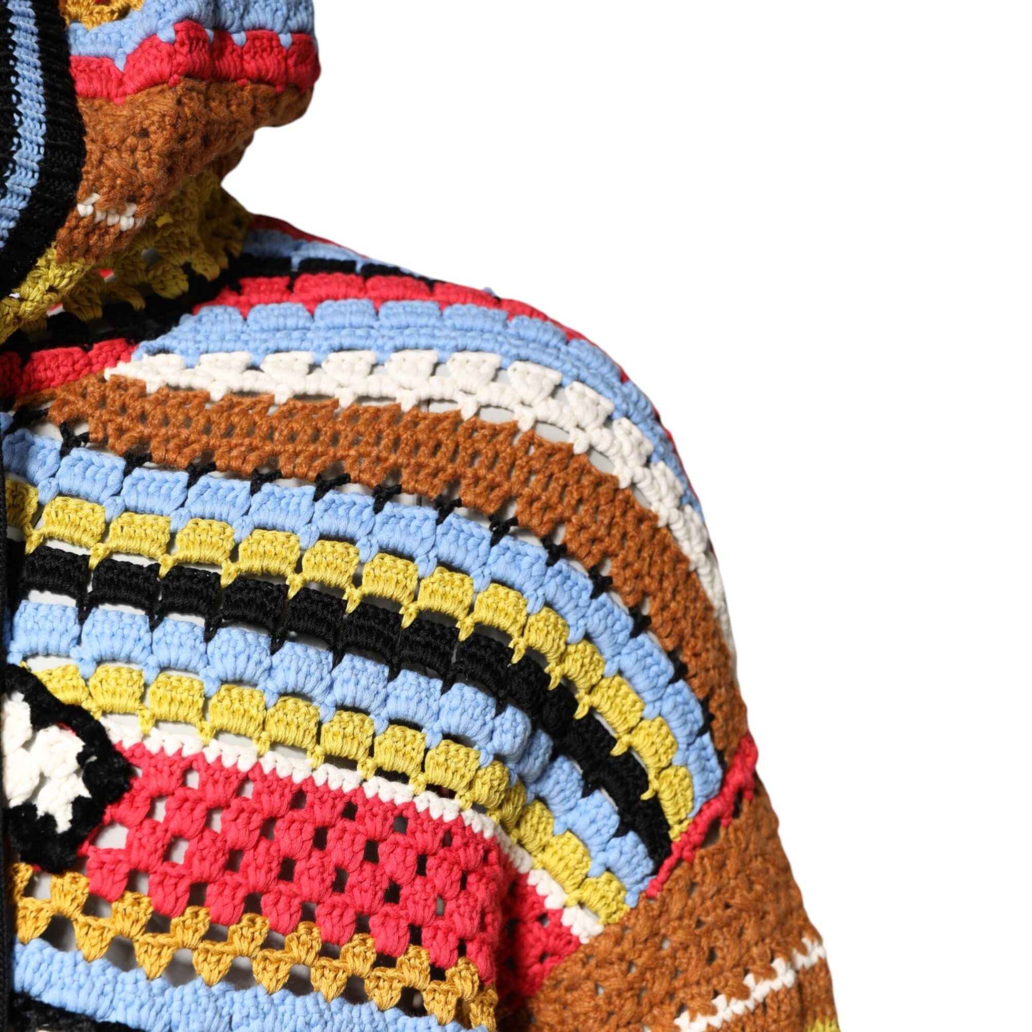 Dolce & Gabbana Multicolor Cotton Hooded Pullover Sweater
