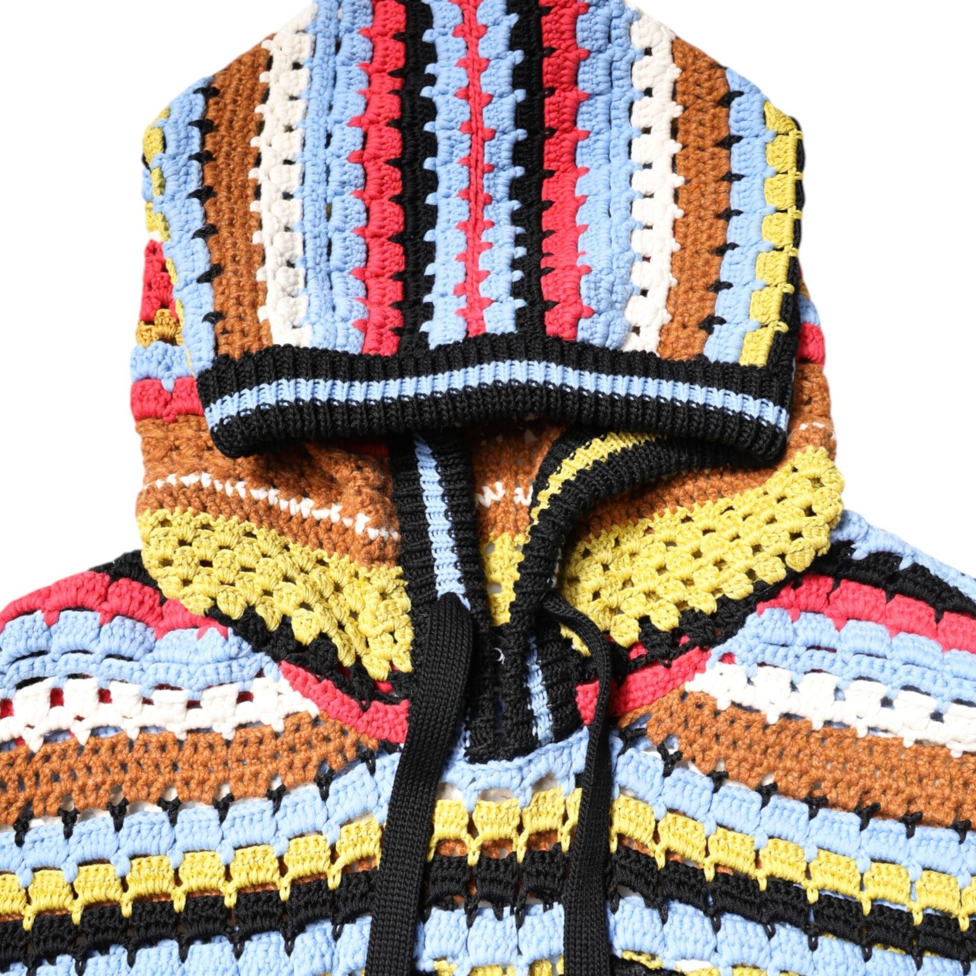 Dolce & Gabbana Multicolor Cotton Hooded Pullover Sweater