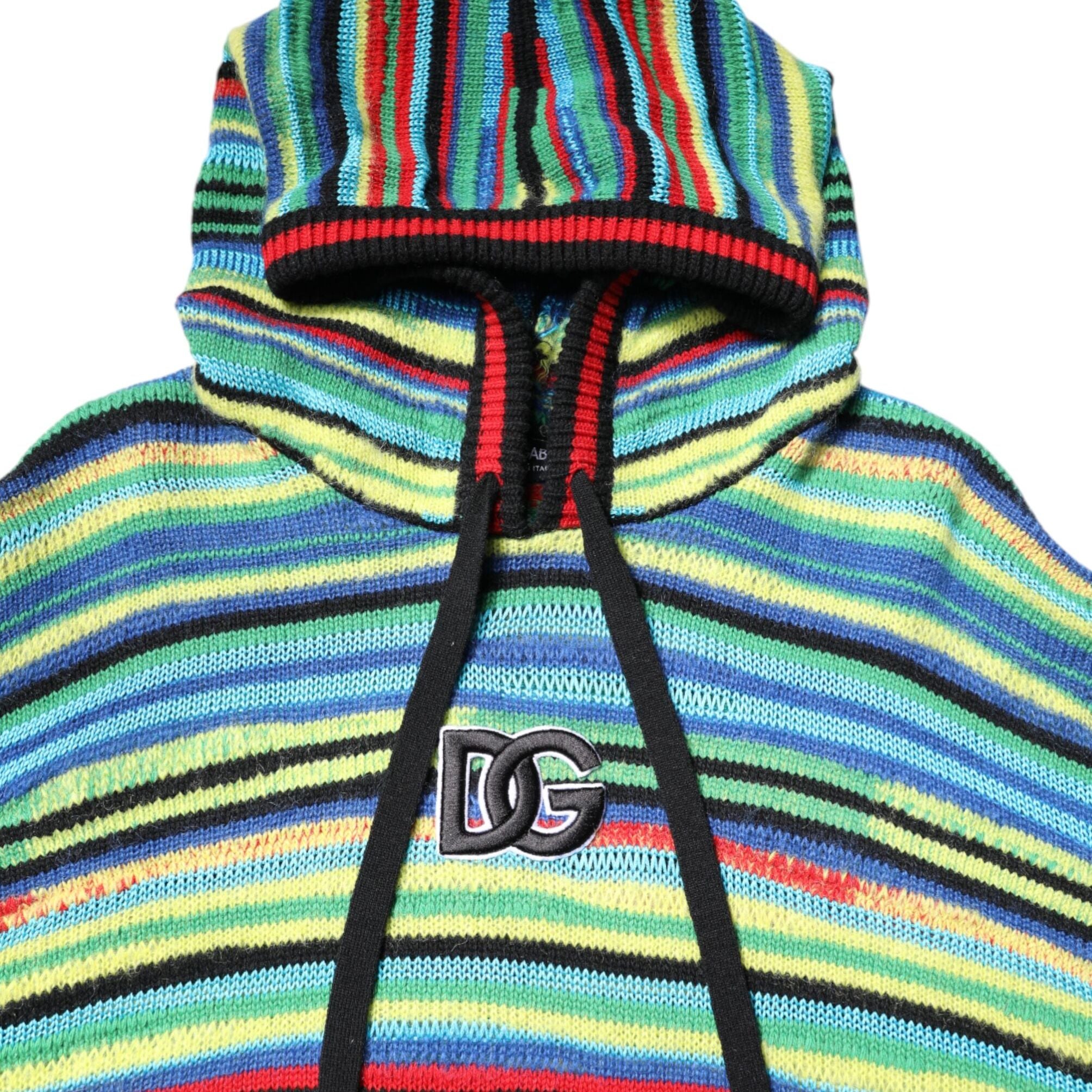 Dolce & Gabbana Multicolor Cotton Hooded Pullover Sweater