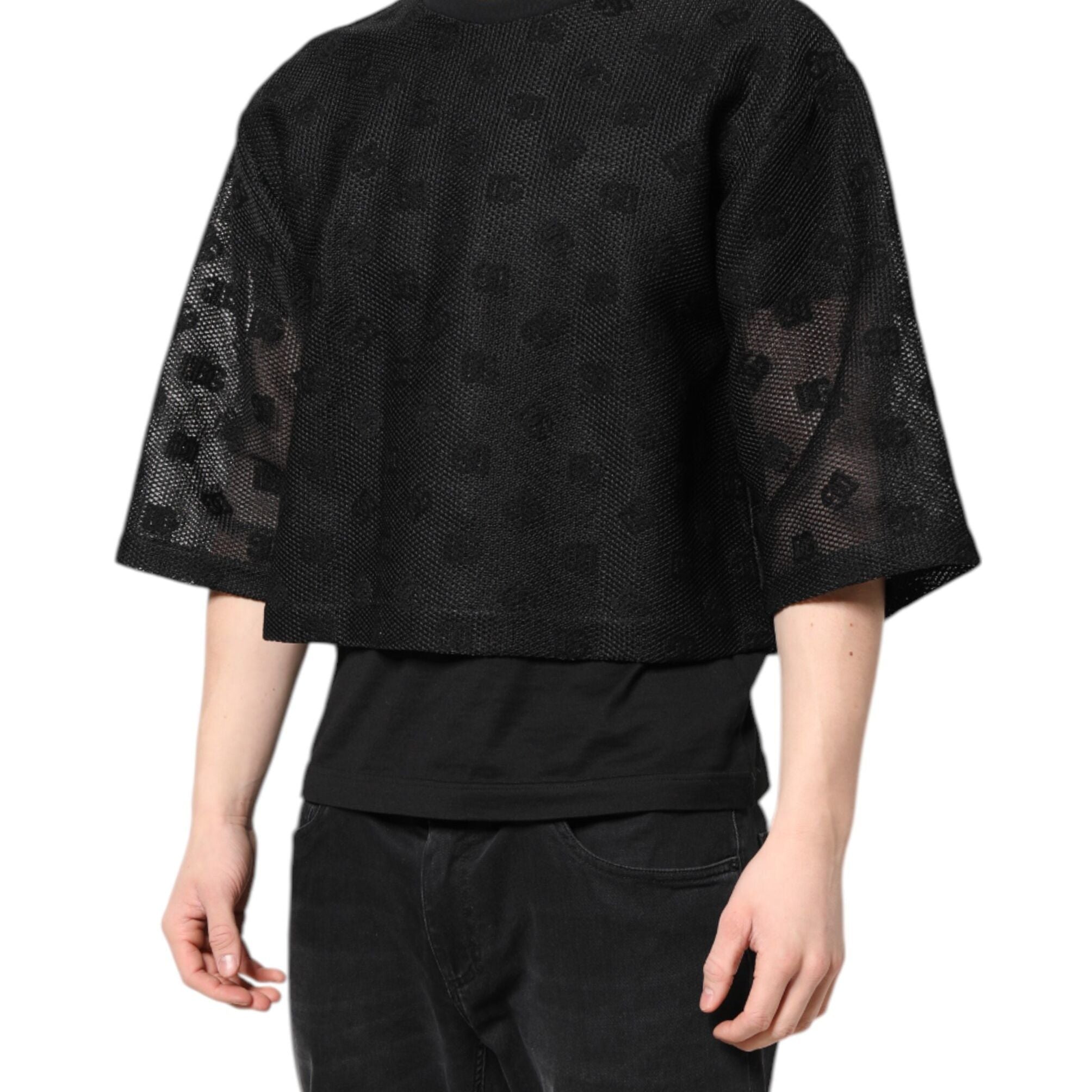 Dolce & Gabbana Black See Through Logo Short Sleeves T-shirt