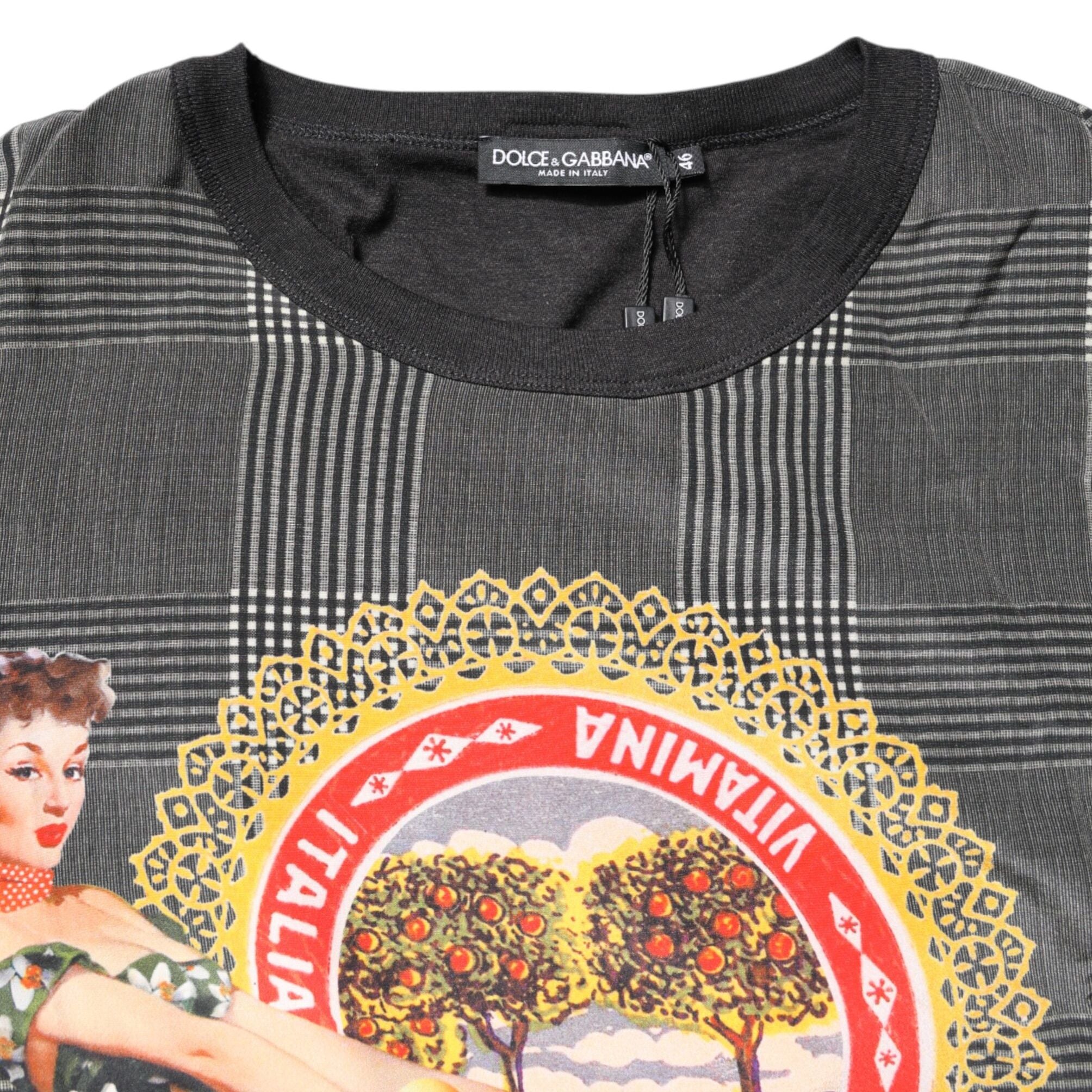 Dolce & Gabbana Black White Graphic Print Short Sleeve T-shirt