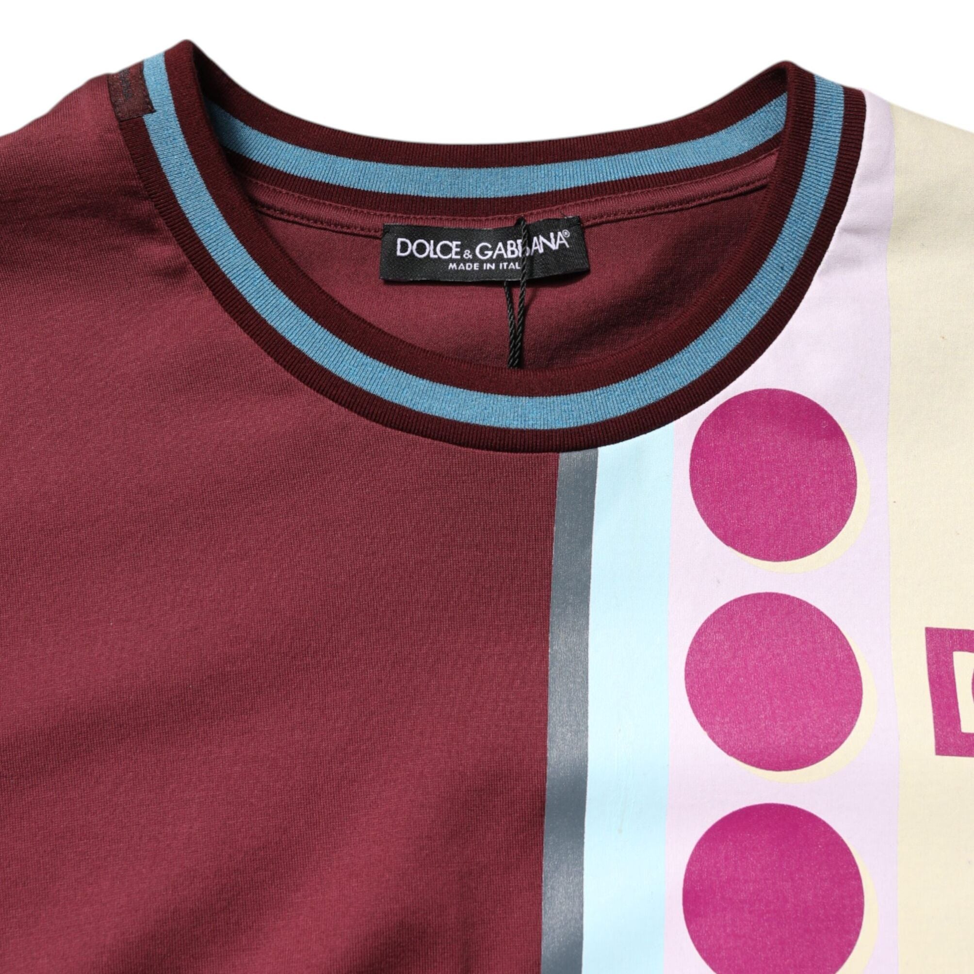 Dolce & Gabbana Multicolor Printed Logo Short Sleeve T-shirt