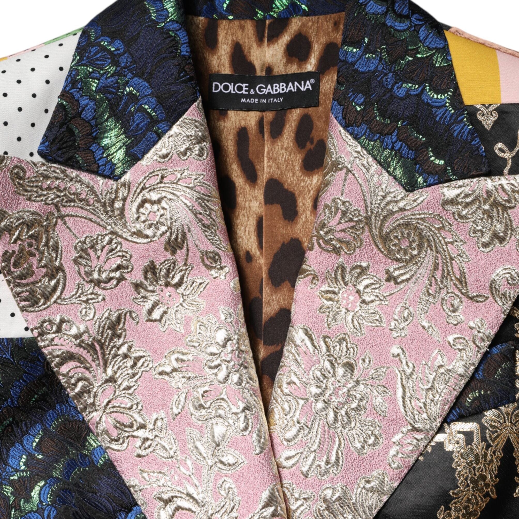 Dolce & Gabbana Multicolor Floral Patchwork Jacquard Jacket