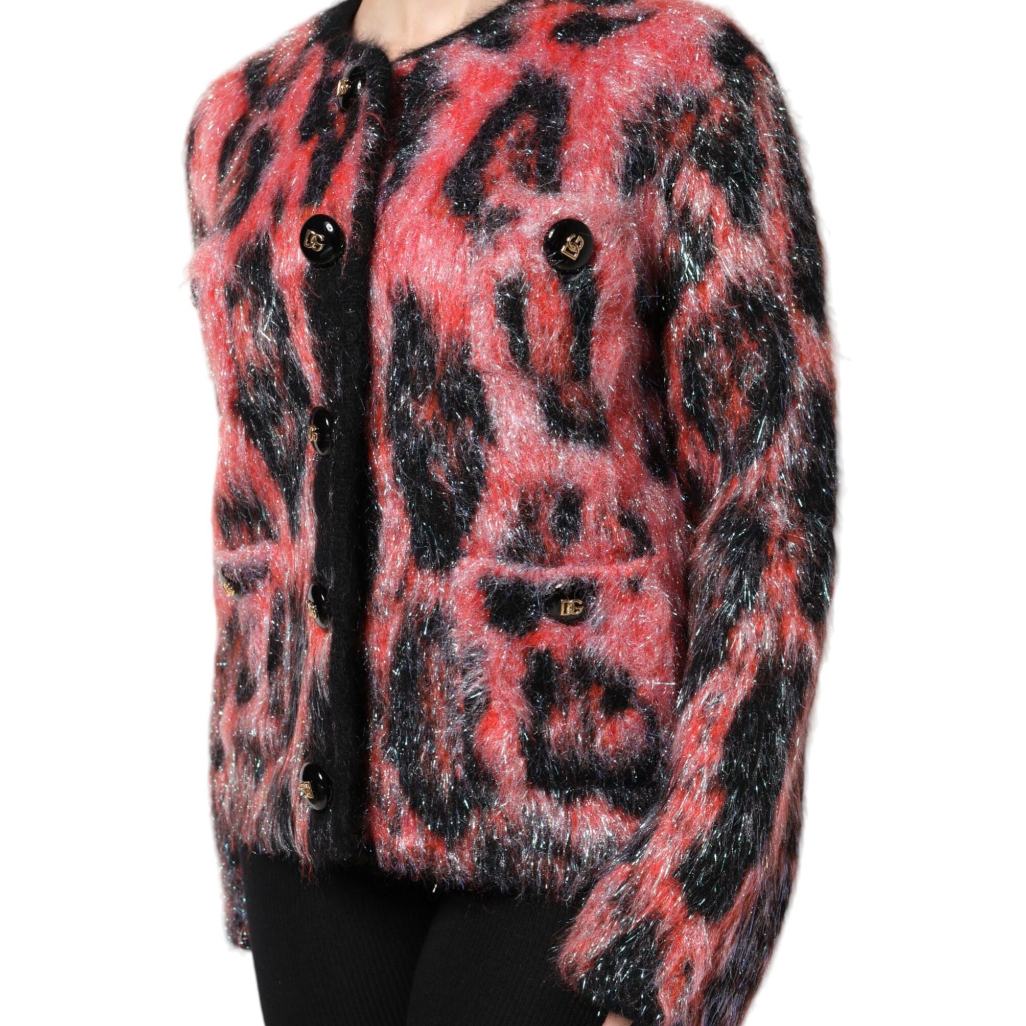 Dolce & Gabbana Red Mohair Wool Button Down Cardigan Sweater