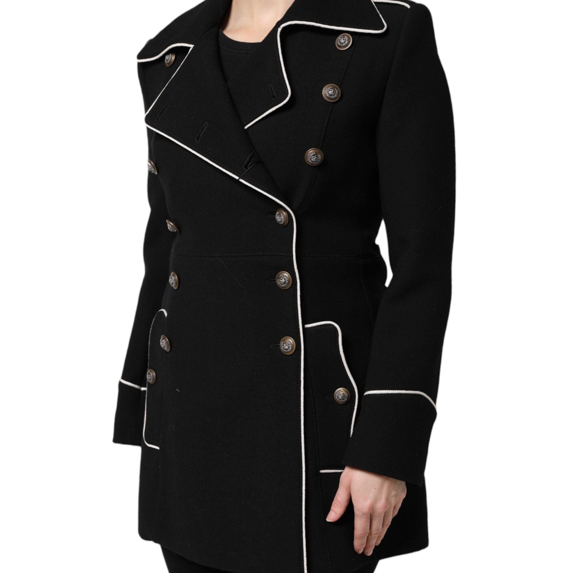 Dolce & Gabbana Black Wool Double Breasted Blazer Jacket