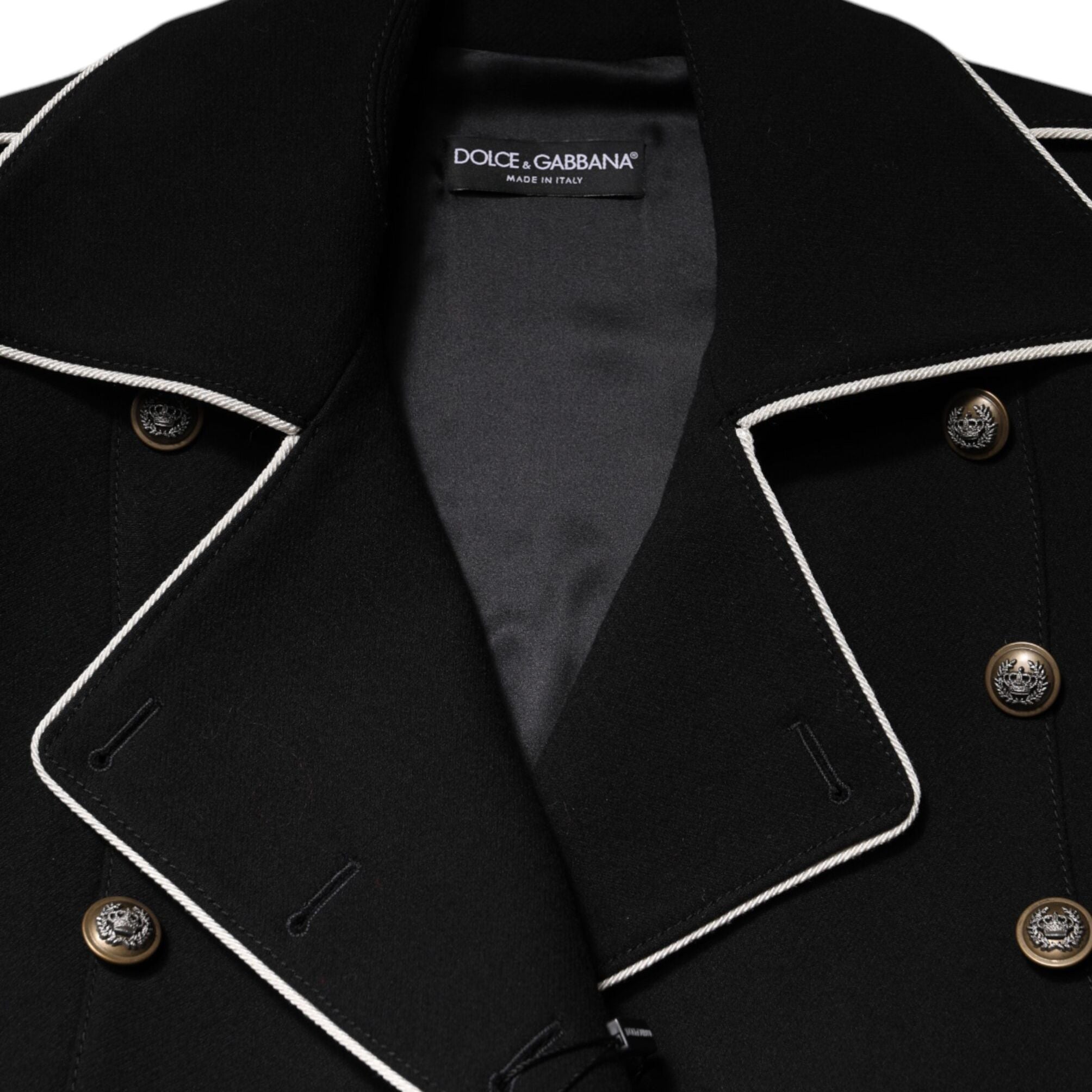 Dolce & Gabbana Black Wool Double Breasted Blazer Jacket