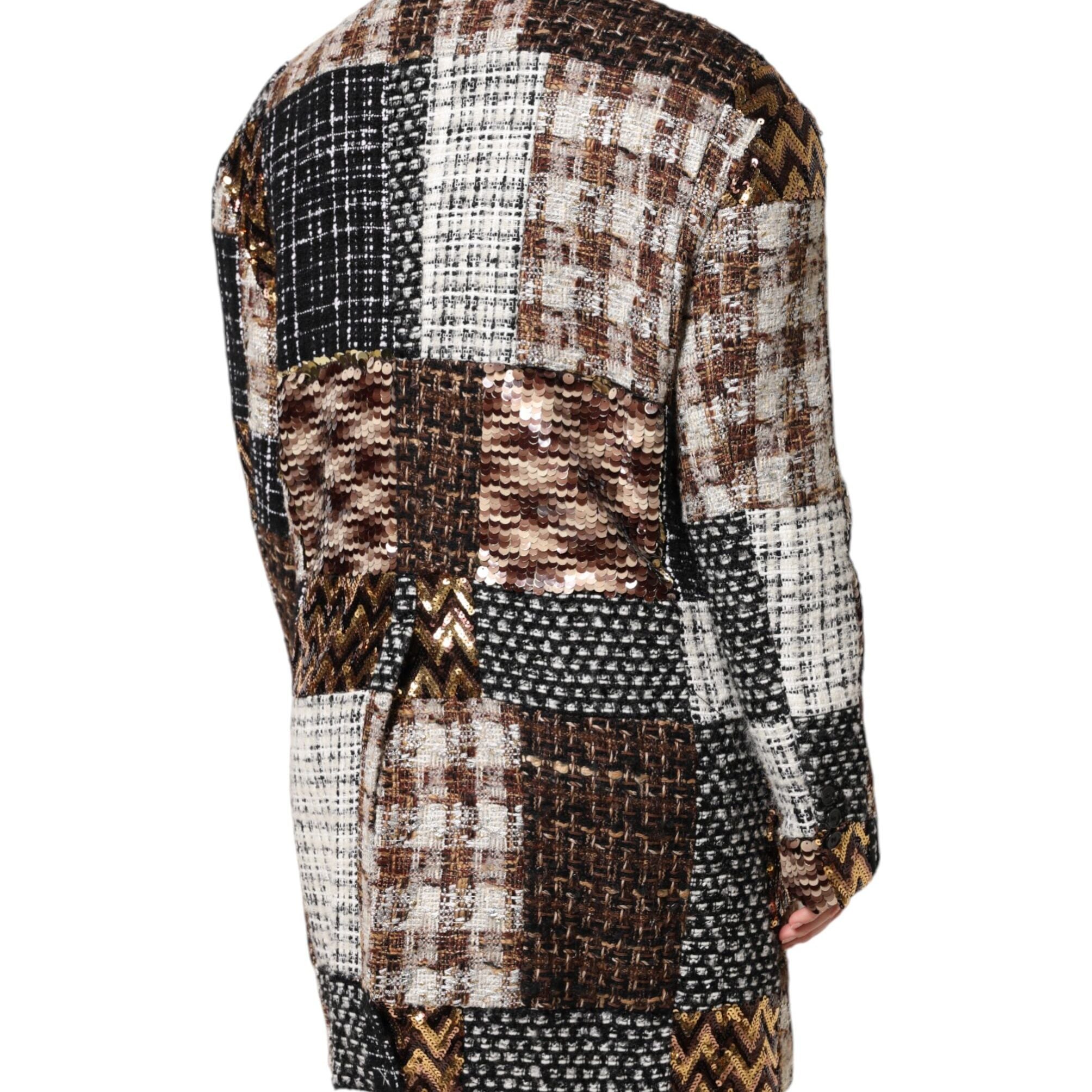 Dolce & Gabbana Multicolor Patchwork Button Down Jacket