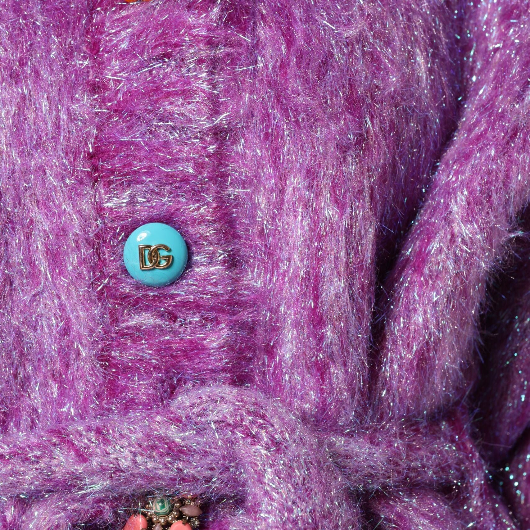 Dolce & Gabbana Purple Button Embellished Trench Coat Jacket