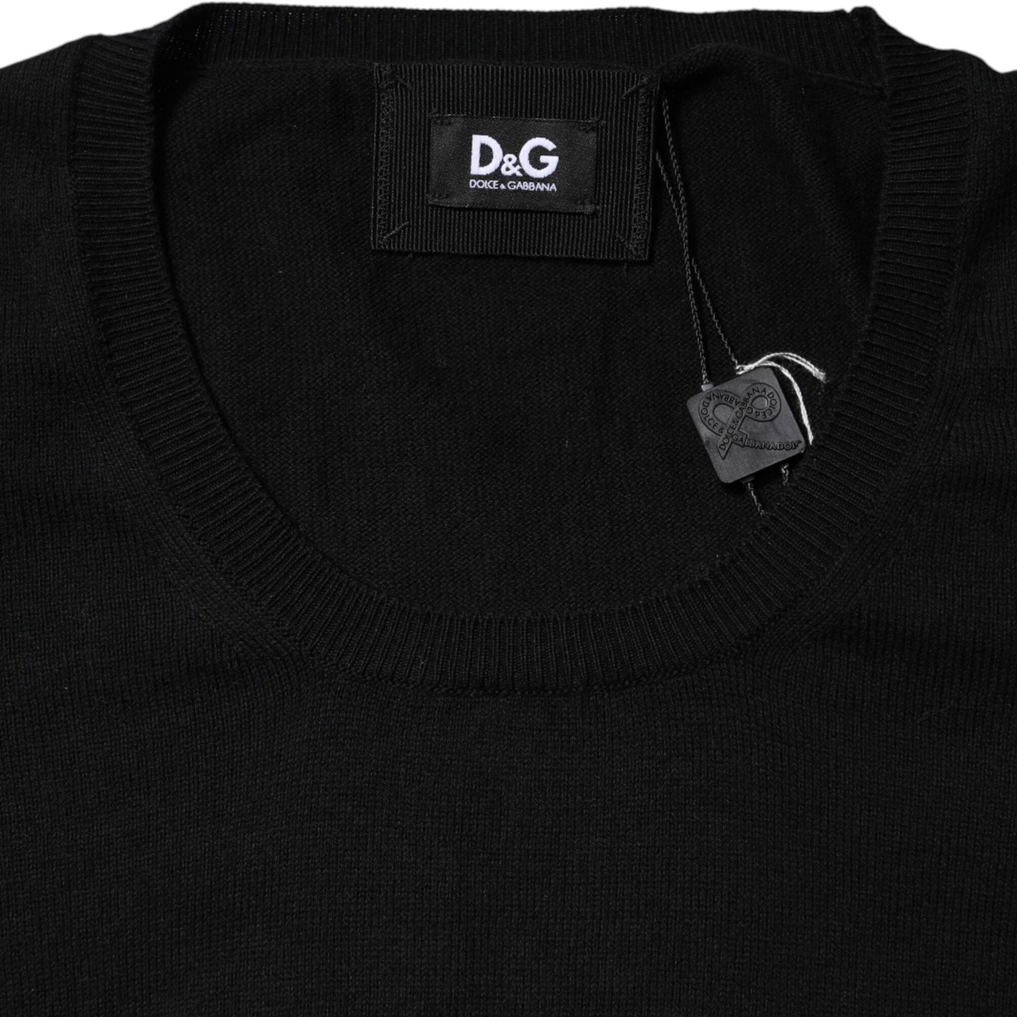 Dolce & Gabbana Black Cotton Round Neck Short Sleeve T-shirt