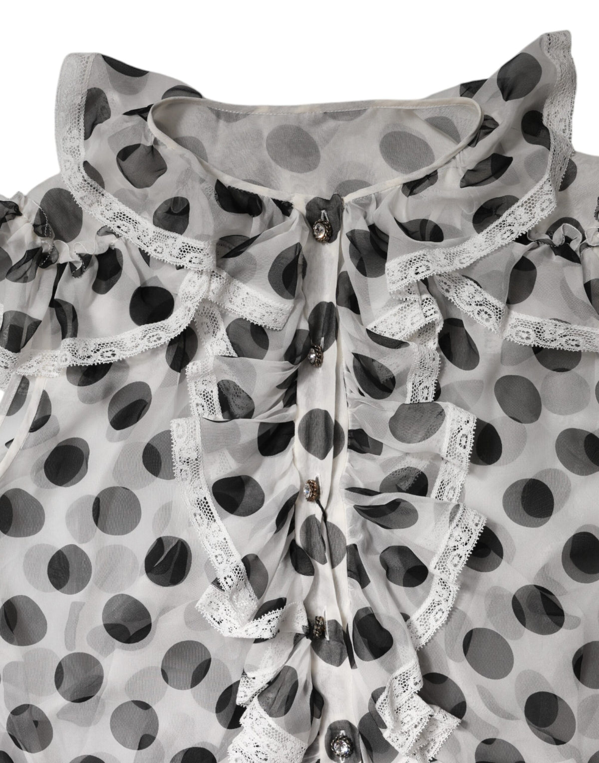 Dolce & Gabbana White Black Polka Dot Cotton Sleeveless Top
