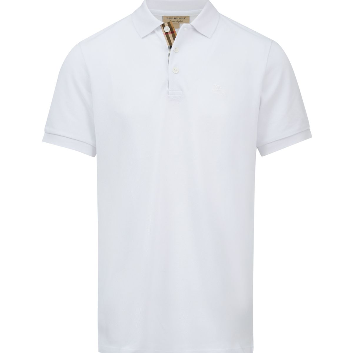 Burberry White Cotton Collared Polo Shirt