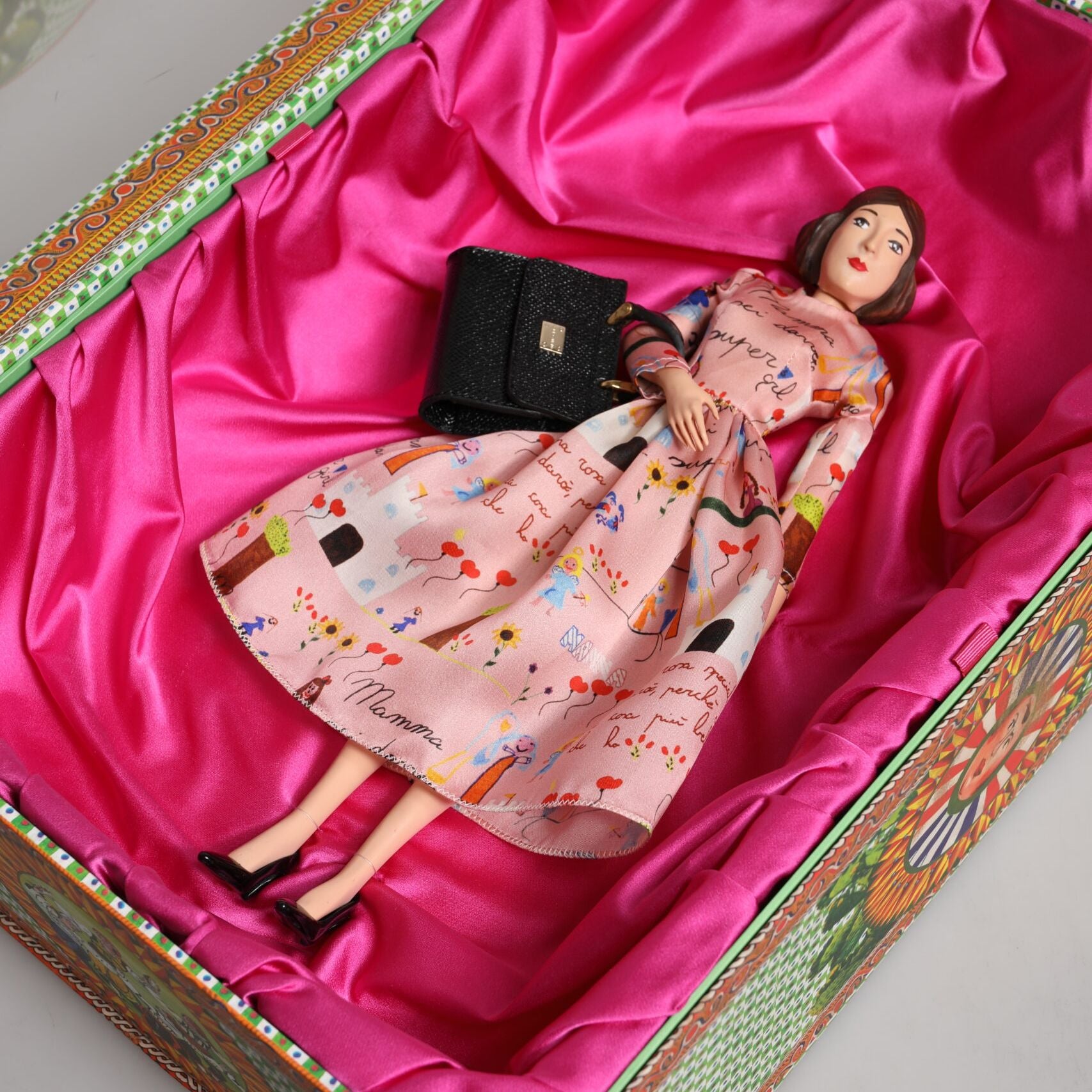 Dolce & Gabbana Pink Dress Ceramic Porcelain Fashion Leather Sicily Dolls