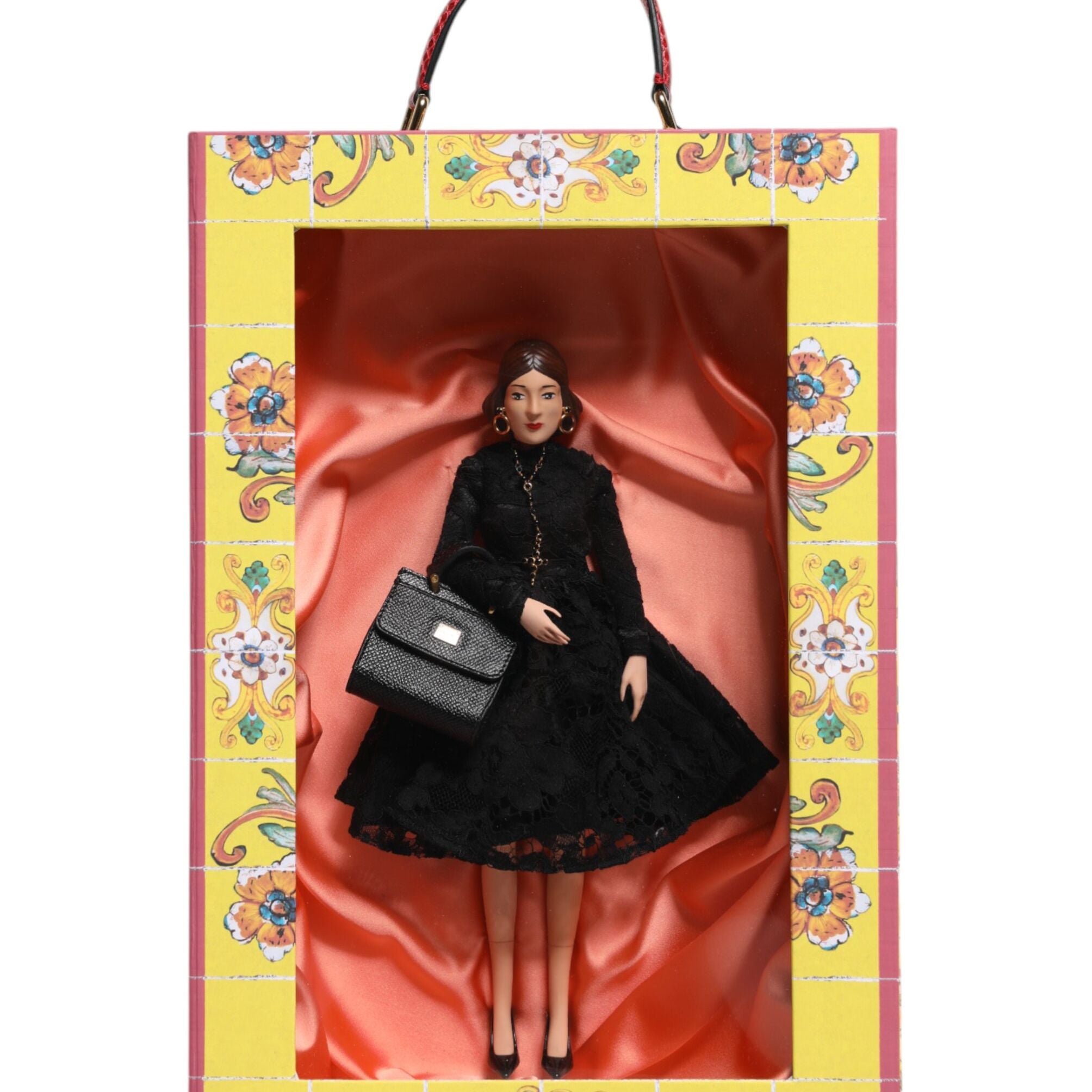 Dolce & Gabbana Black Dress Ceramic Porcelain Fashion Leather Sicily Dolls