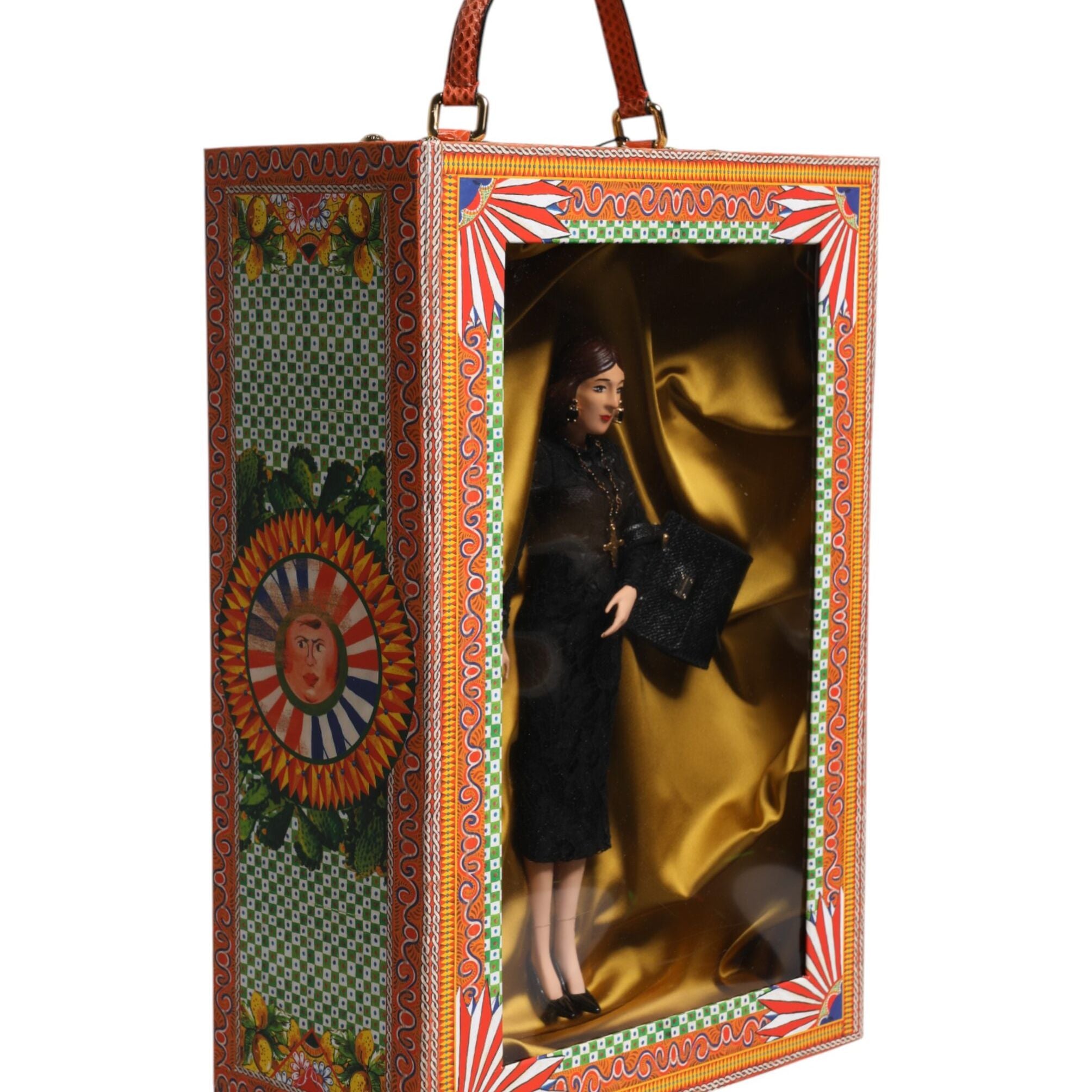 Dolce & Gabbana Black Dress Ceramic Porcelain Fashion Leather Sicily Dolls