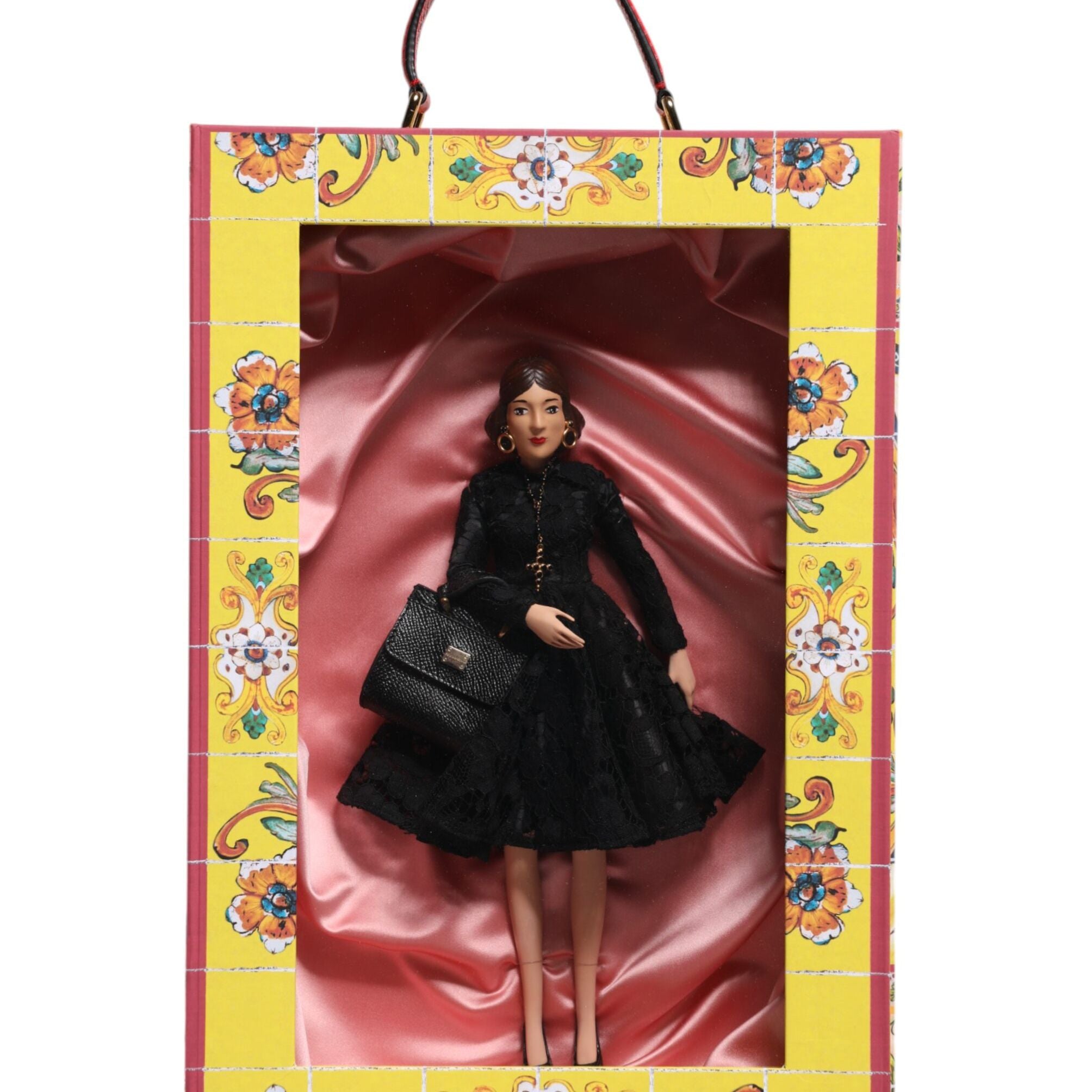 Dolce & Gabbana Black Dress Ceramic Porcelain Fashion Leather Sicily Dolls