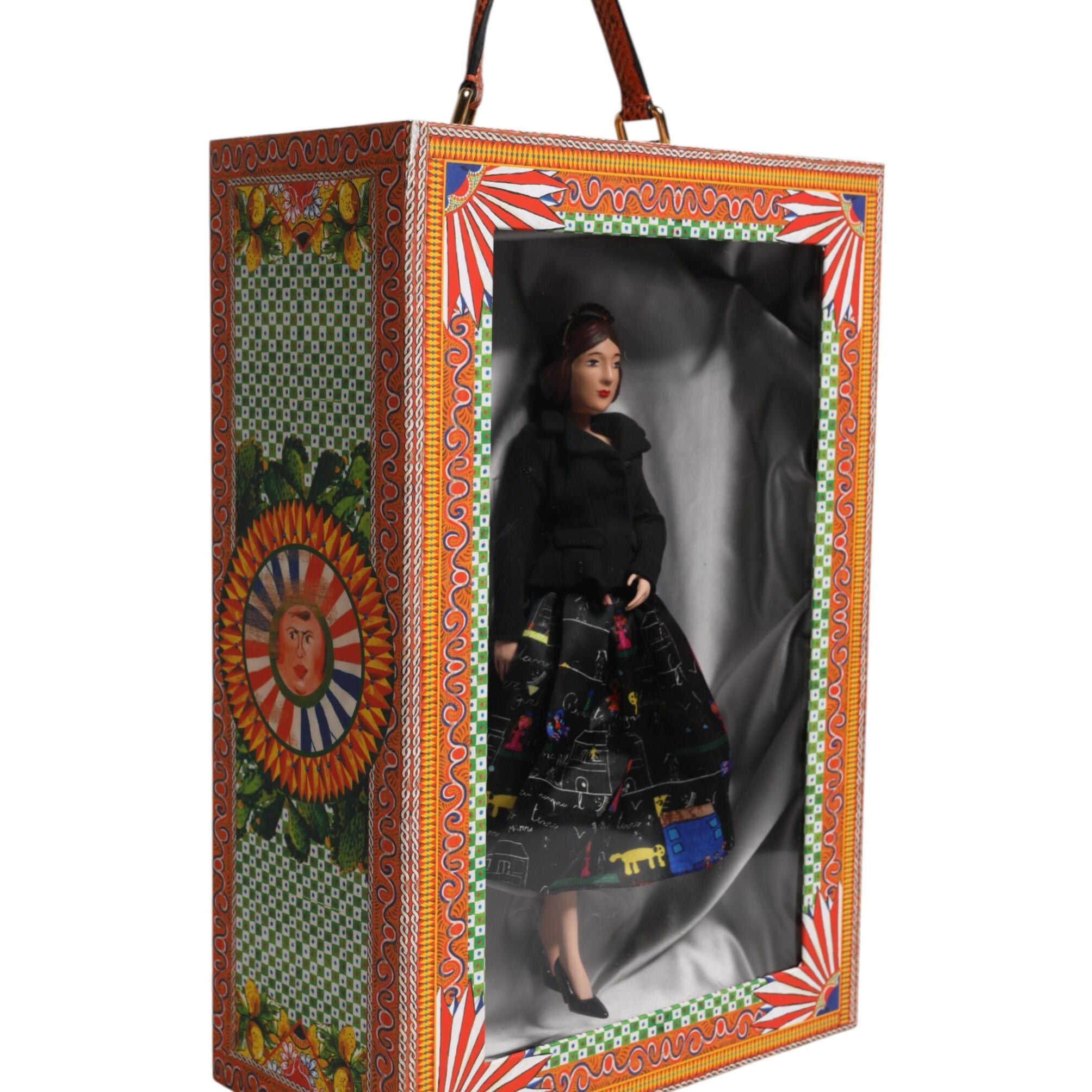 Dolce & Gabbana Black Dress Ceramic Porcelain Fashion Leather Sicily Dolls