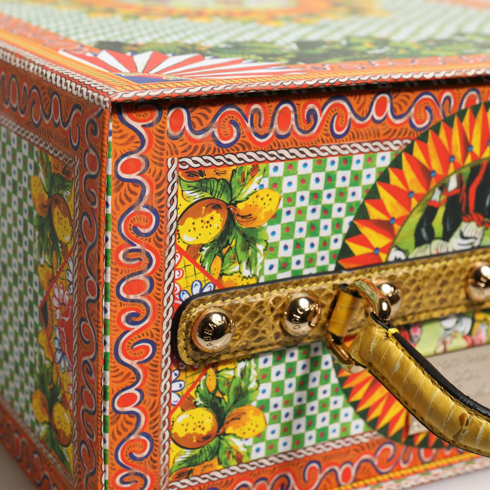 Dolce & Gabbana Red Dress Ceramic Porcelain Fashion Box Leather Sicily Dolls