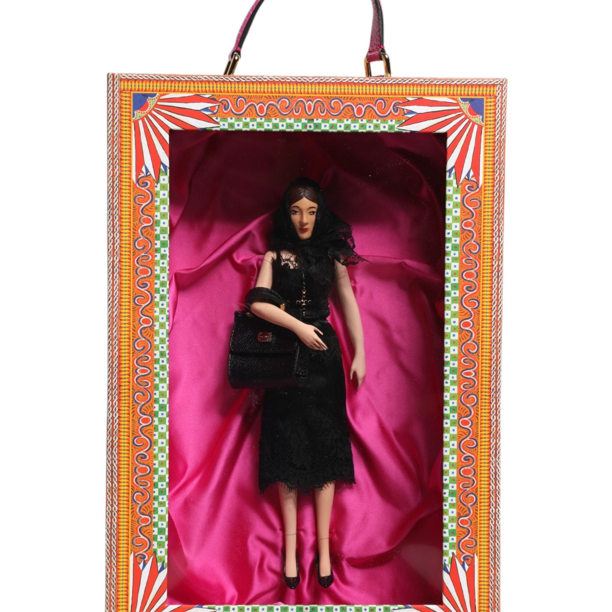 Dolce & Gabbana Black Dress Ceramic Porcelain Fashion Leather Sicily Dolls