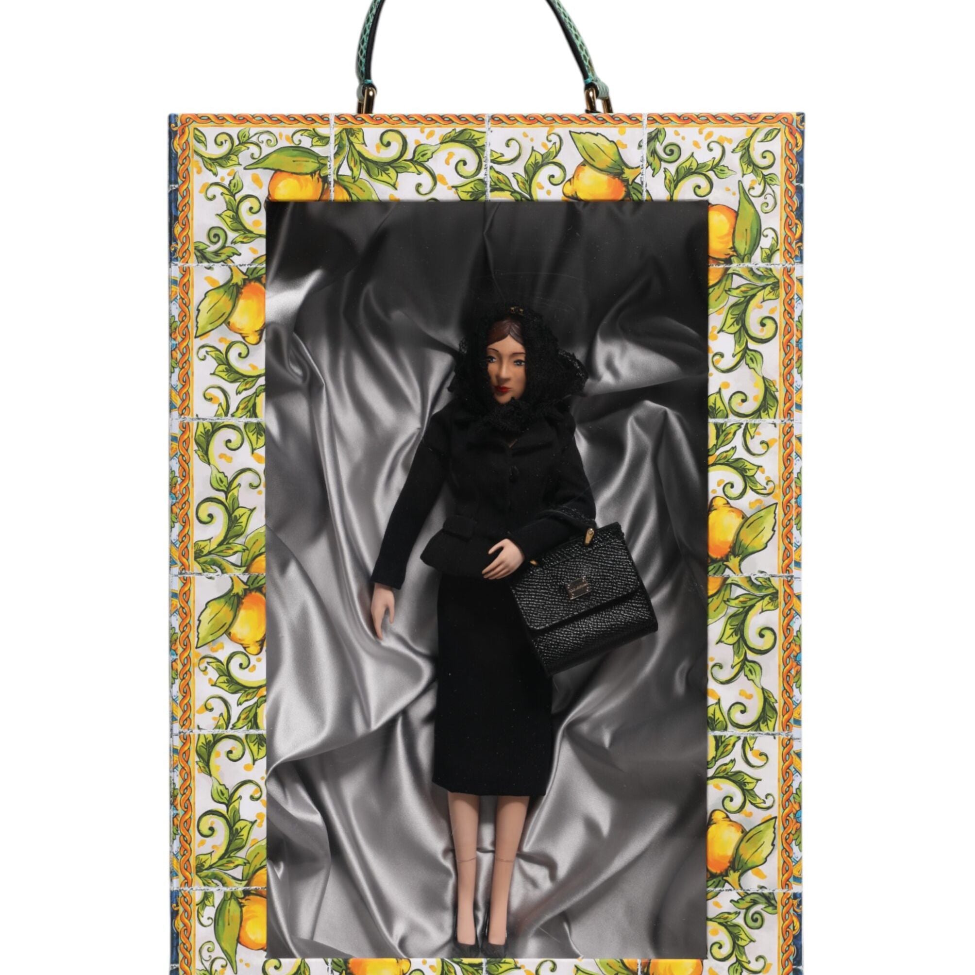Dolce & Gabbana Black Dress Ceramic Porcelain Fashion Leather Sicily Dolls