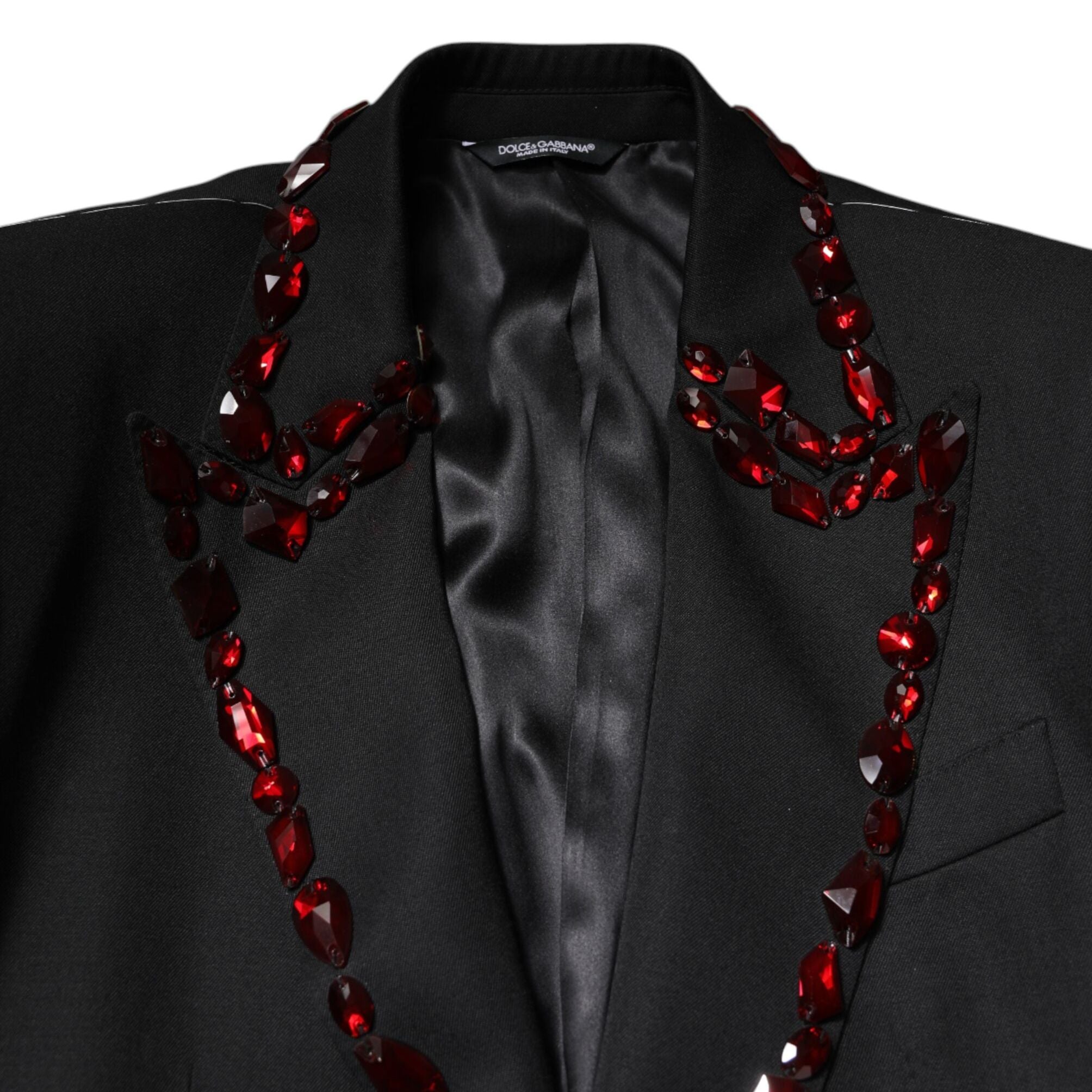 Dolce & Gabbana Black SICILIA CrystalEmbellished Coat Blazer