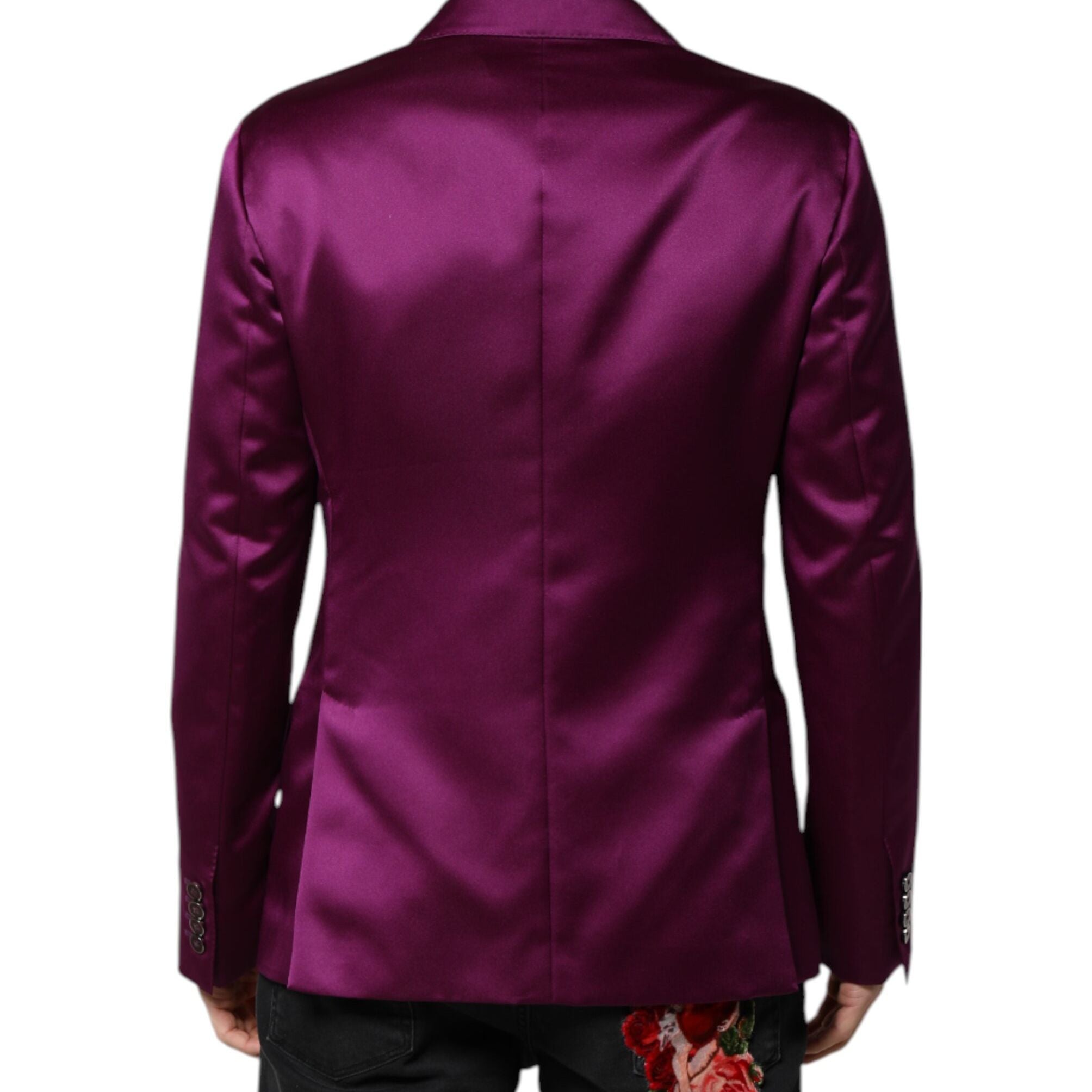 Dolce & Gabbana Purple Double Breasted Men Suit Coat Blazer