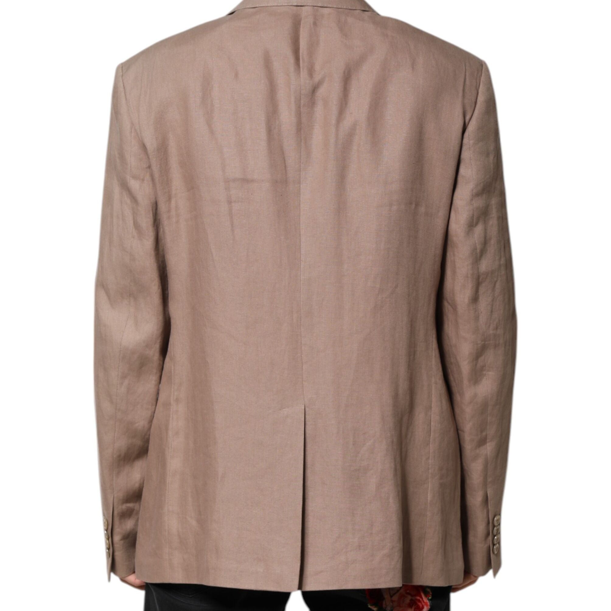Dolce & Gabbana Beige TAORMINA Single Breasted Coat Blazer