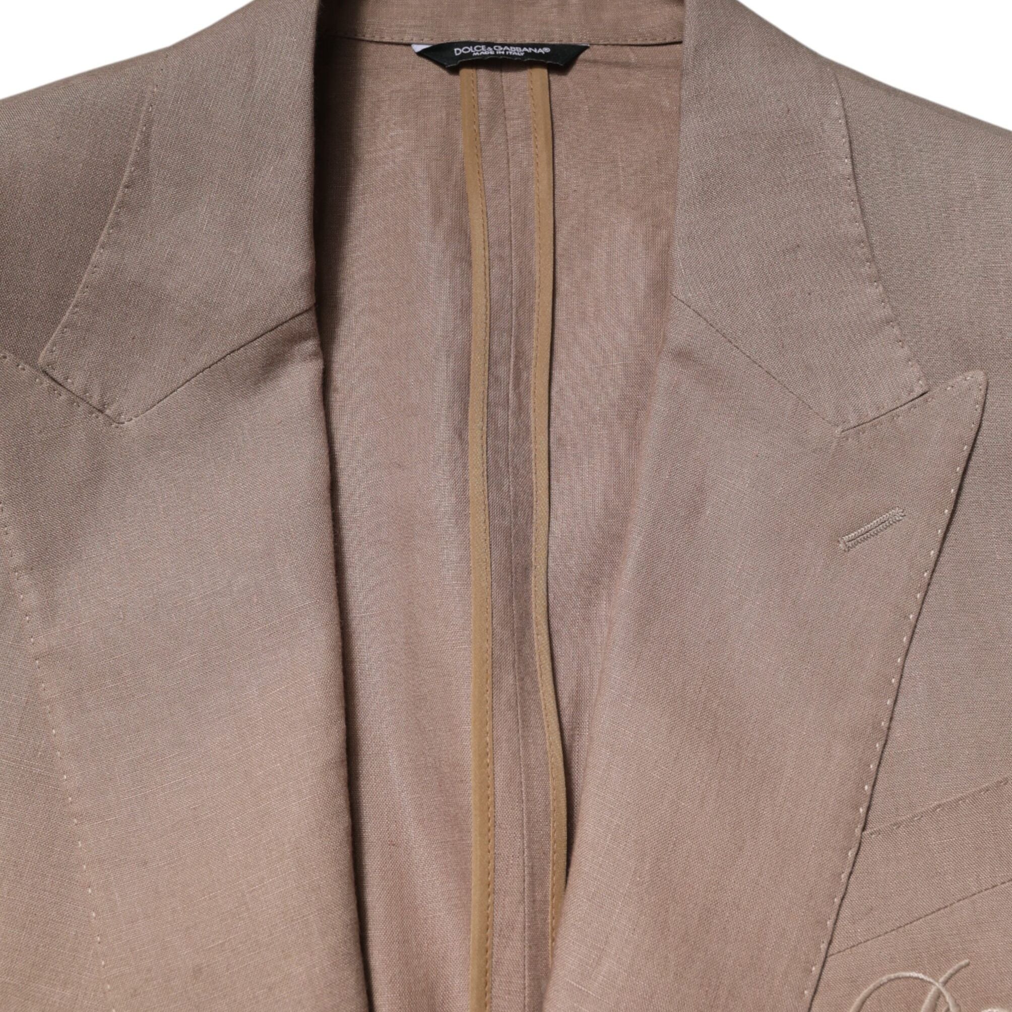 Dolce & Gabbana Beige TAORMINA Single Breasted Coat Blazer