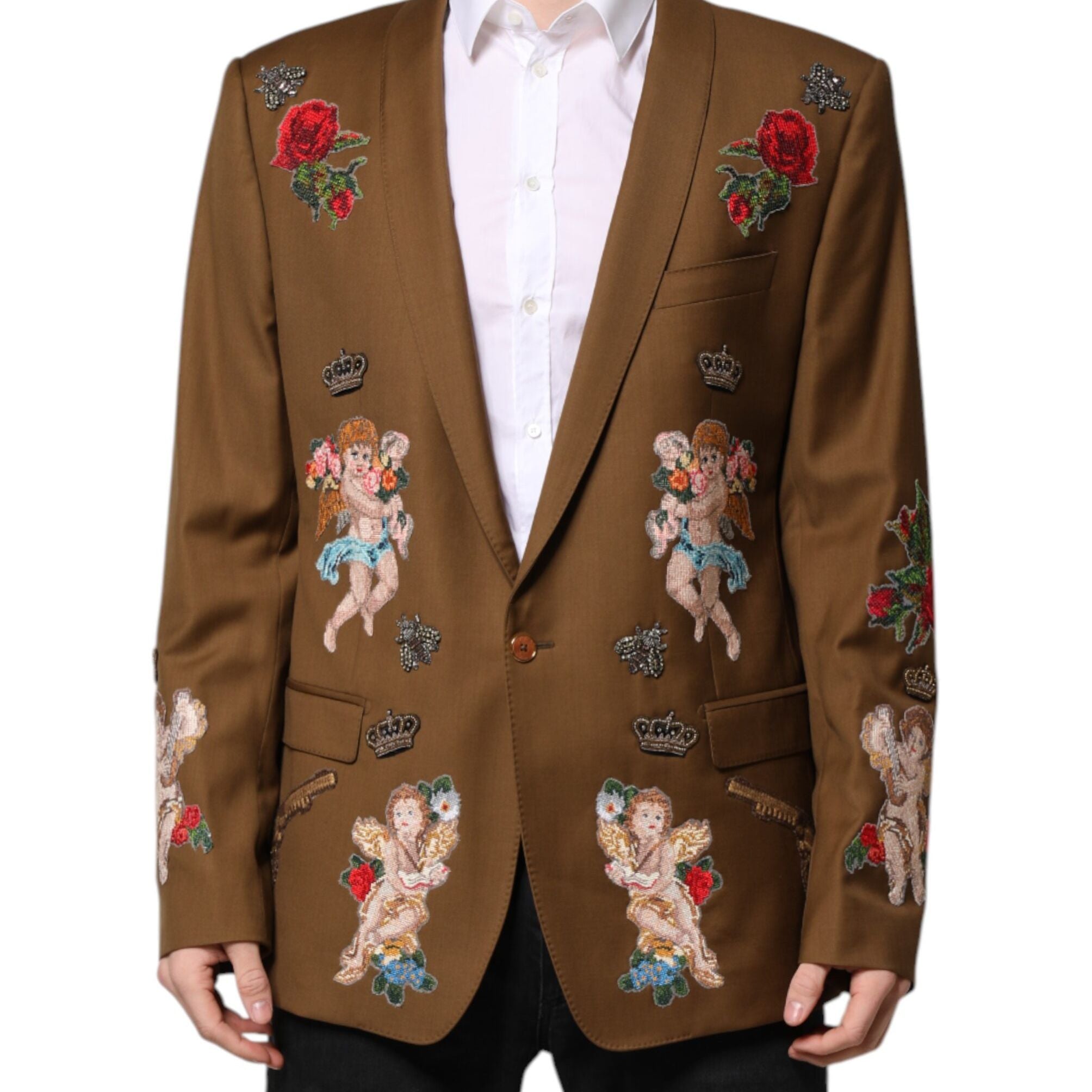 Dolce & Gabbana Brown MARTINI Single Breasted Coat Blazer