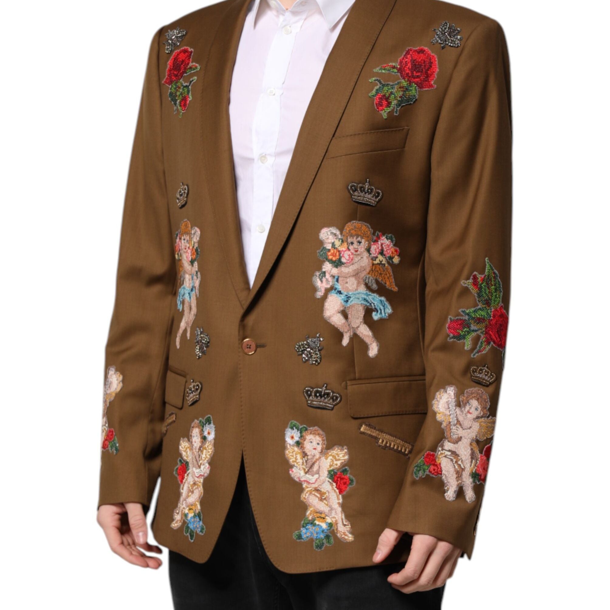 Dolce & Gabbana Brown MARTINI Single Breasted Coat Blazer