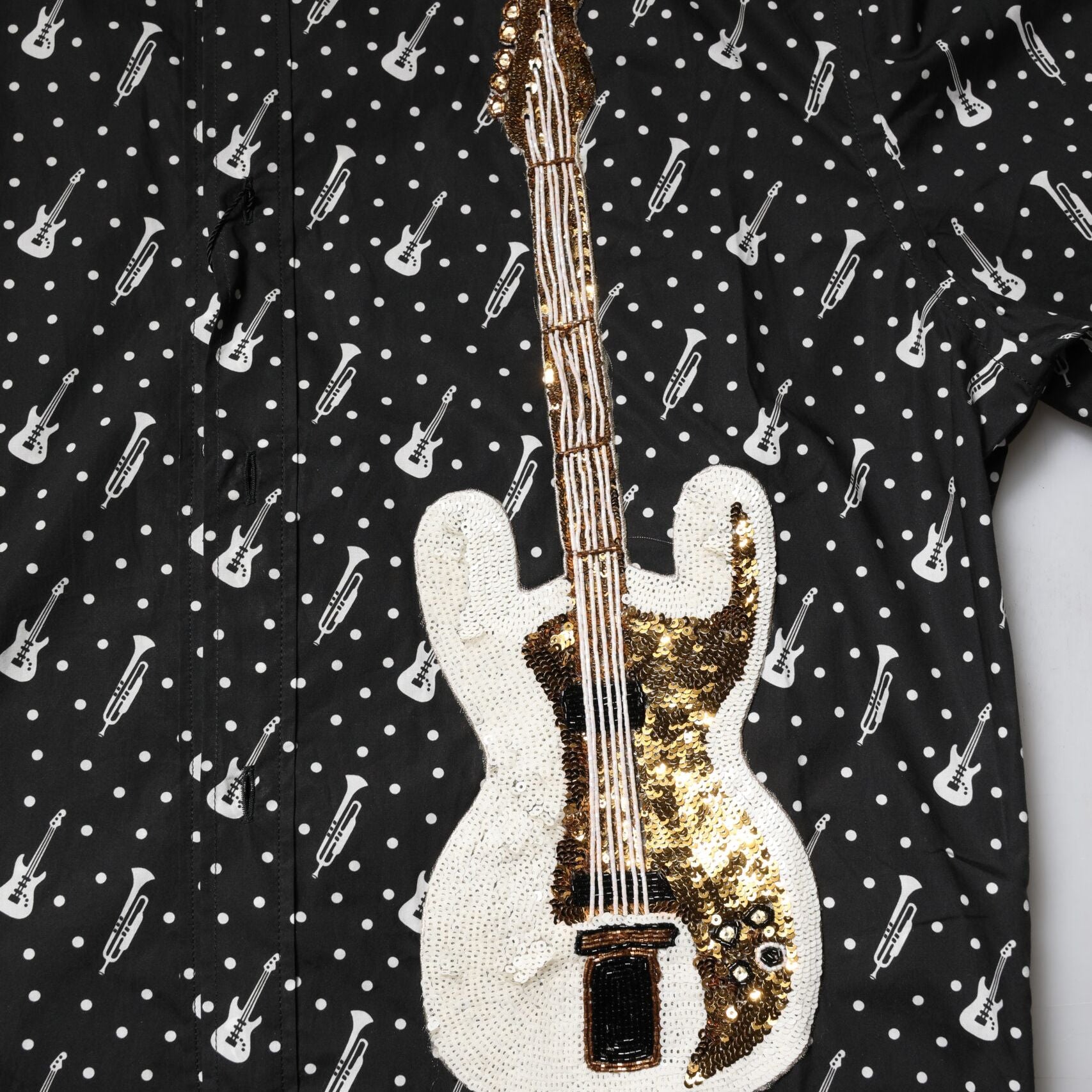 Dolce & Gabbana Black GOLD Instrument Embellished Shirt