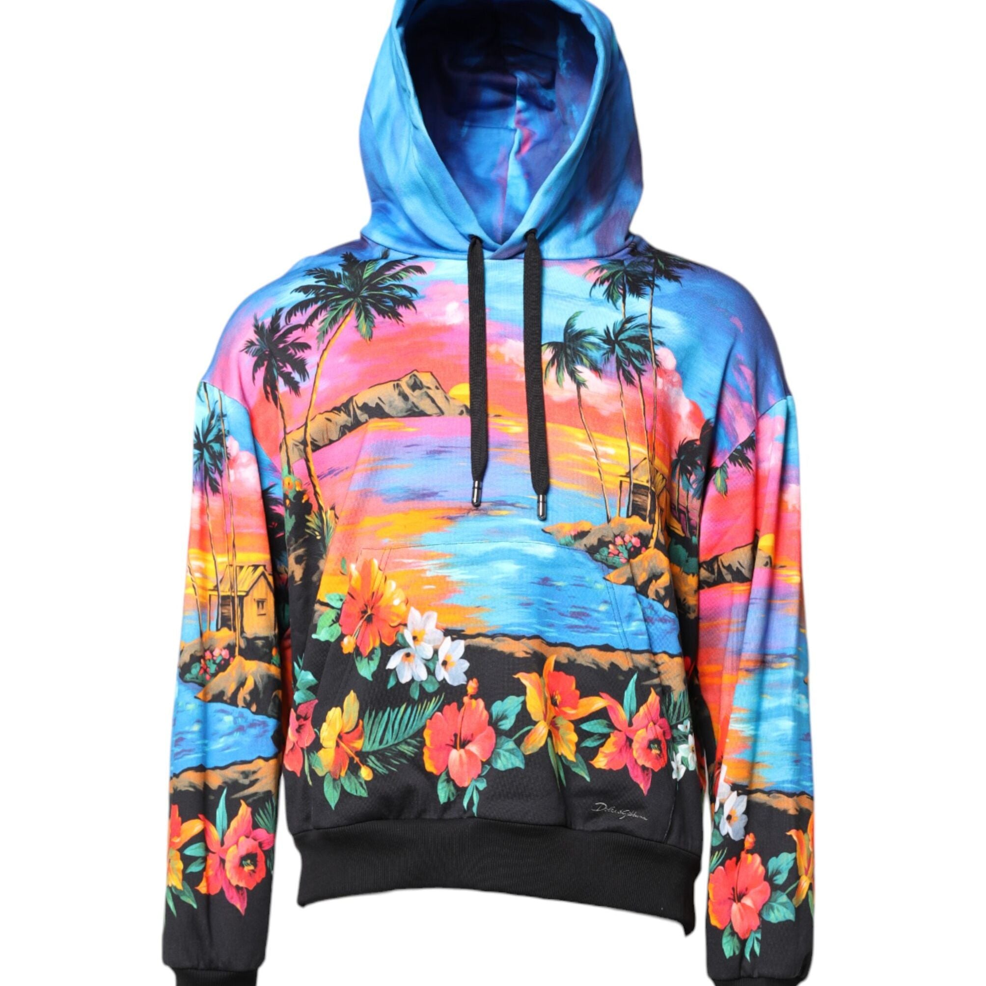 Dolce & Gabbana Multicolor Print Hooded Sweatshirt Sweater